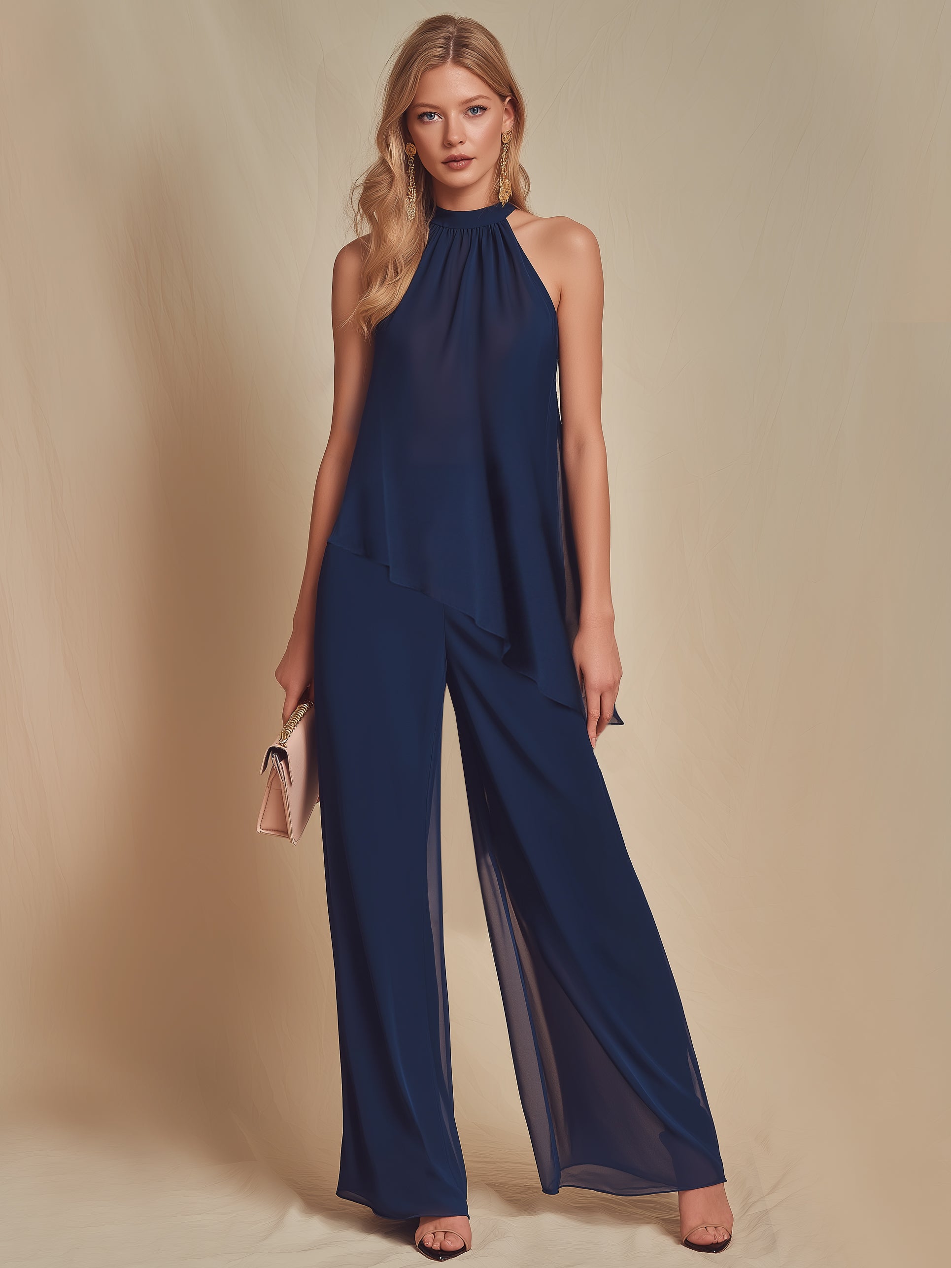 Liserie Chiffon Elegant Blouse & Wide Leg Trousers Casual Set