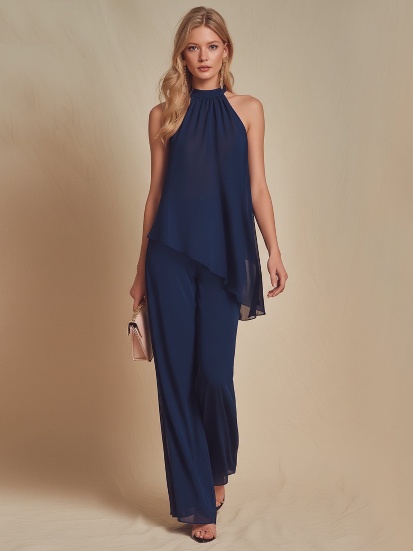 Liserie Chiffon Elegant Blouse & Wide Leg Trousers Casual Set