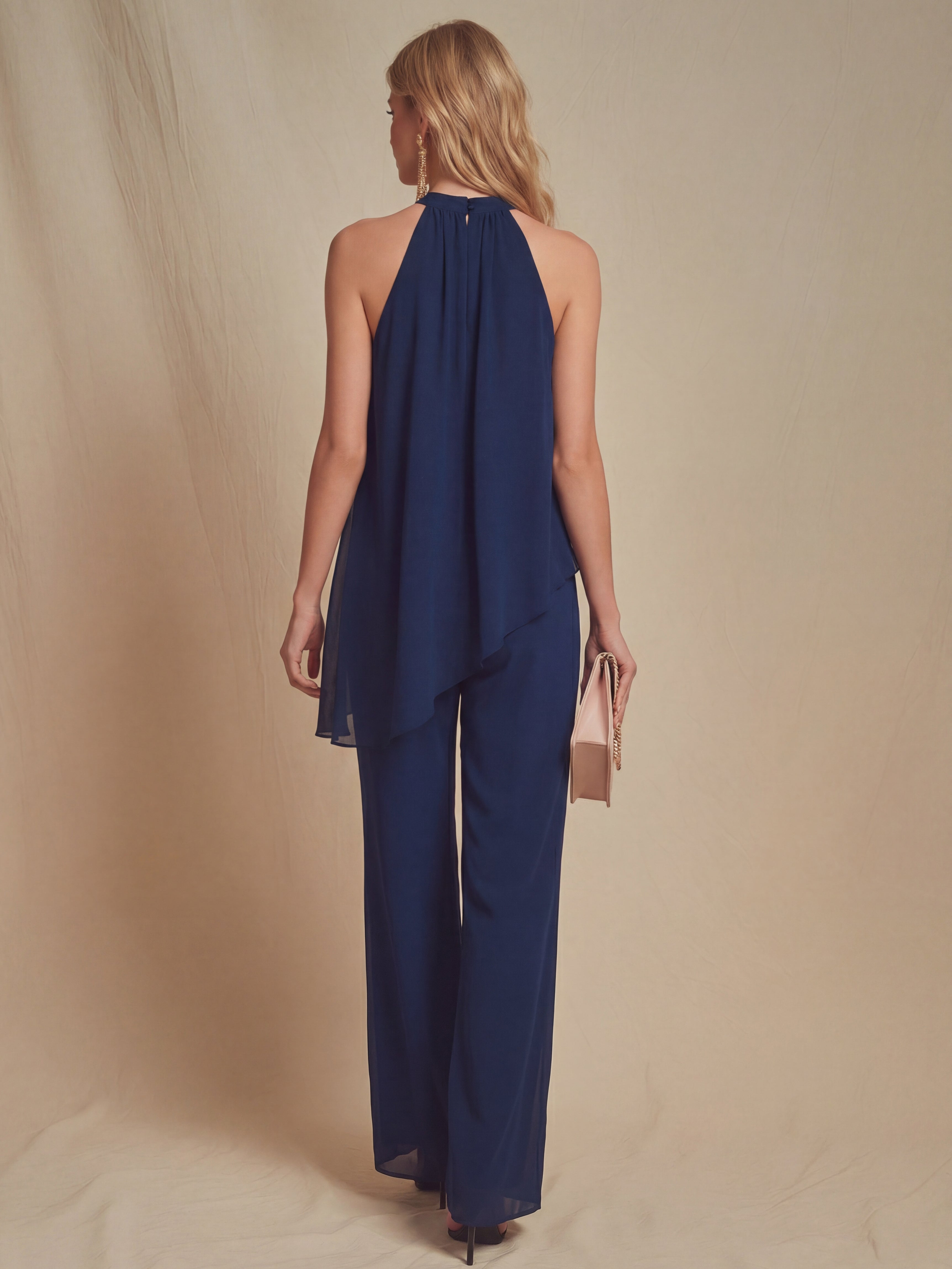 Liserie Chiffon Elegant Blouse & Wide Leg Trousers Casual Set