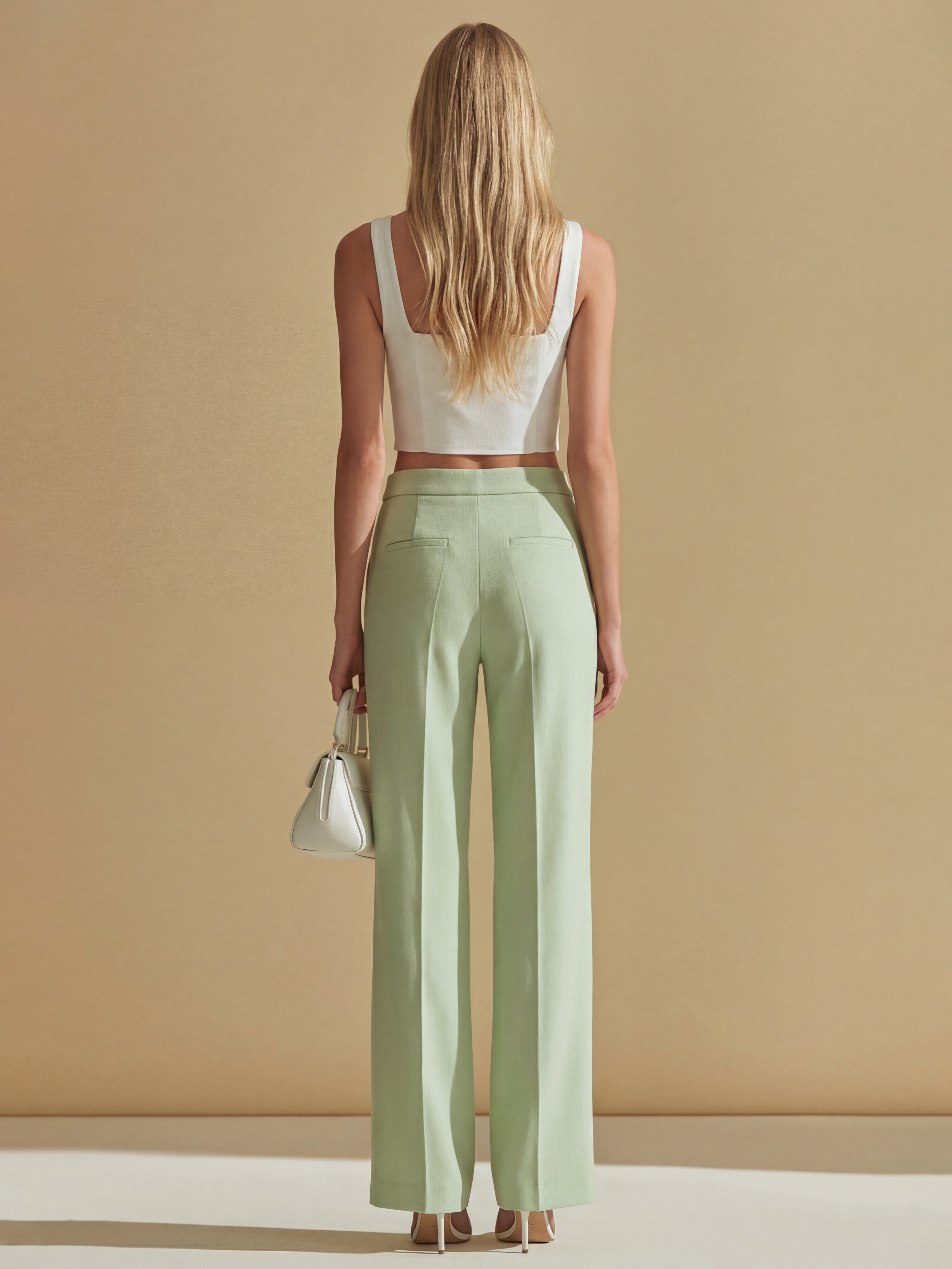 Liserie Mint Green Tailored Wide Leg Trousers