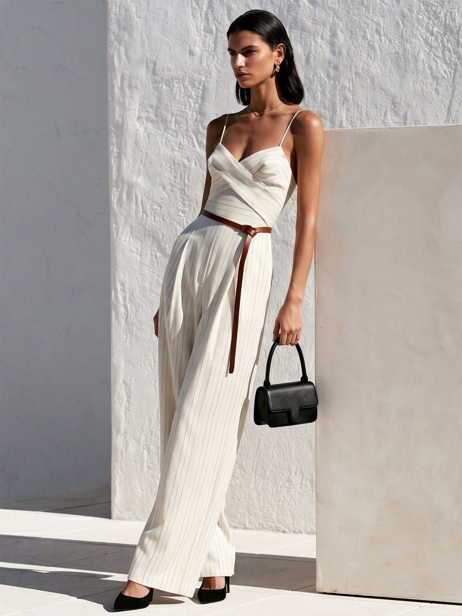 Liserie Minimalist Sienna Pinstripe Wrap Jumpsuit