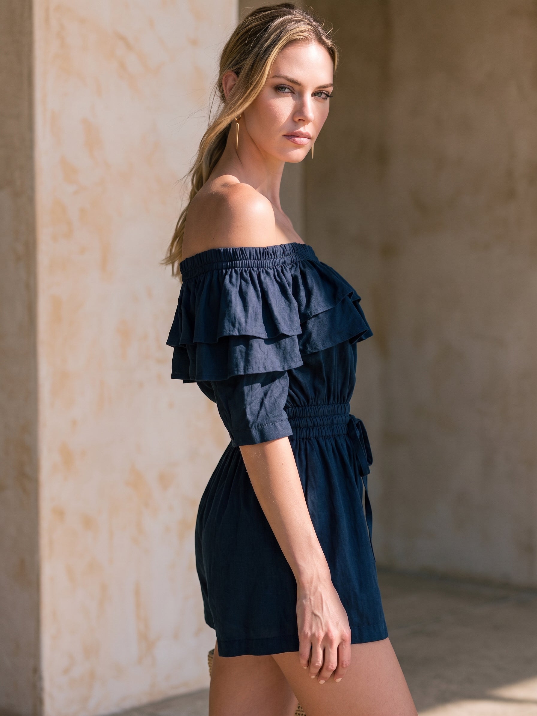 Liserie Off-the-Shoulder Romper