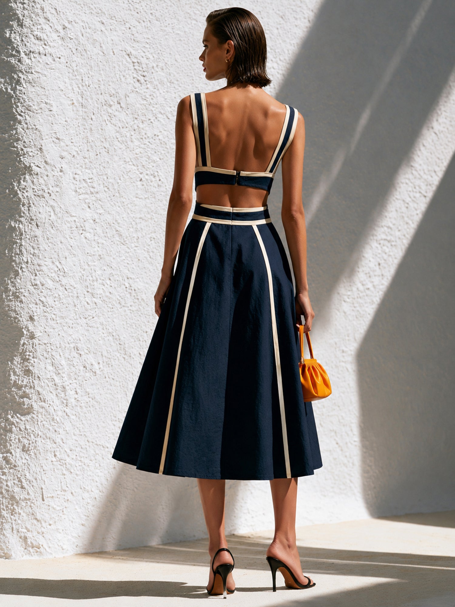 Liserie Riviera Contrast Cutout Midi Dress