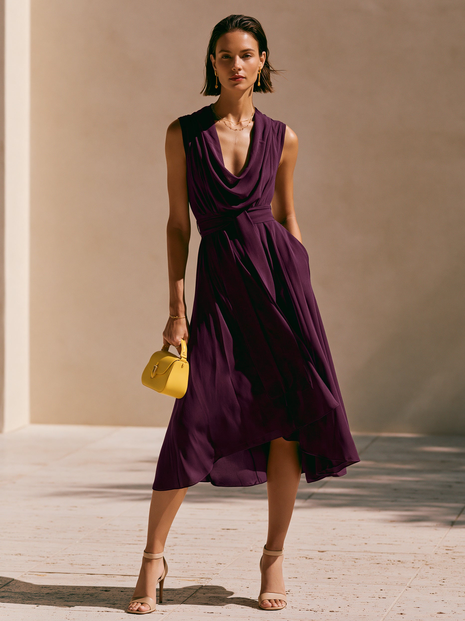 Liserie Midnight Plum Draped Dress