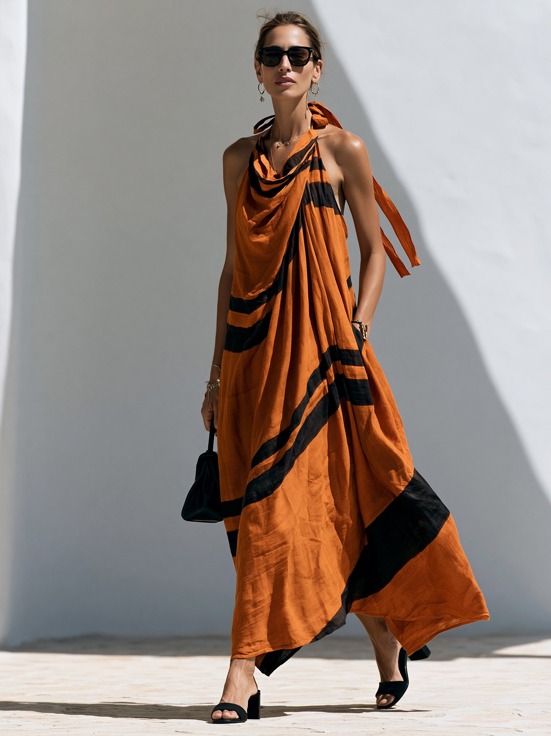 Liserie Solara Printed Halter Maxi Dress
