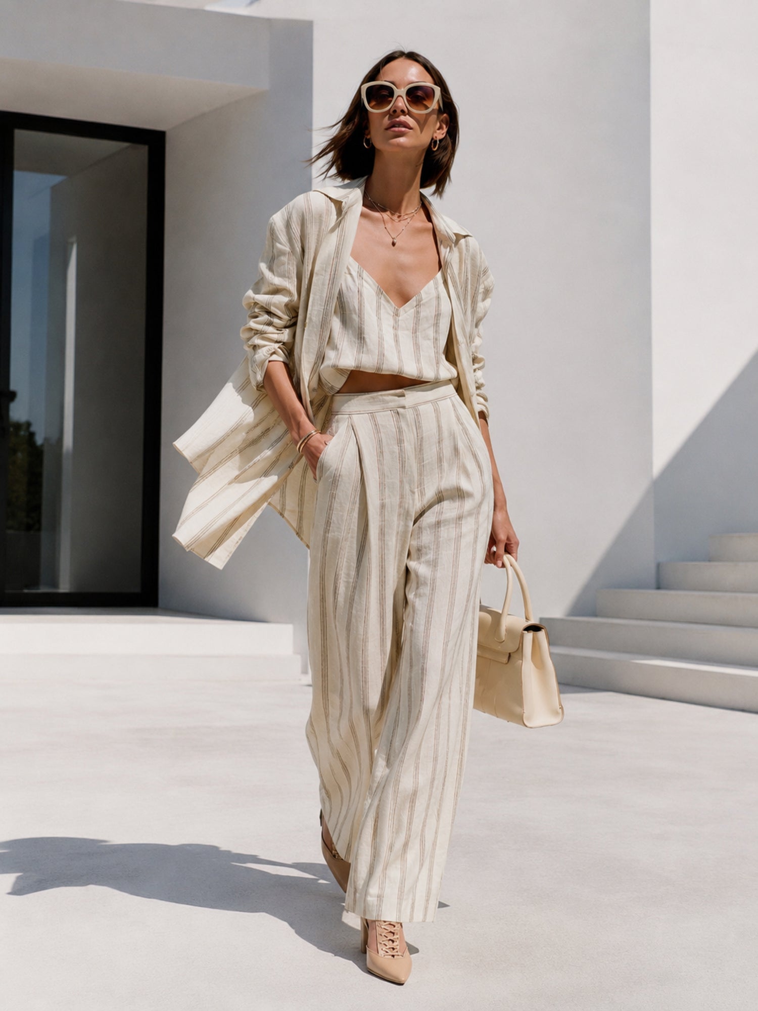 Ethereal Stripe Three-Piece Set
