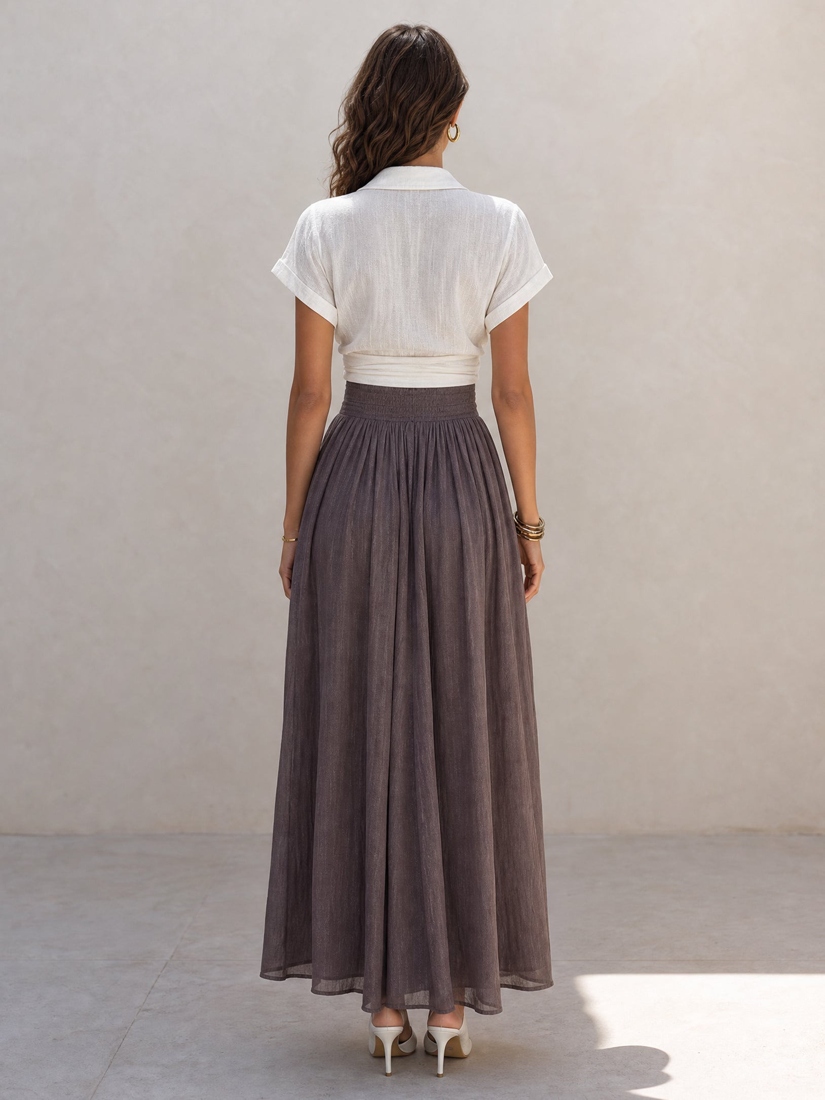 Elegant Linen Shirt Dress Set