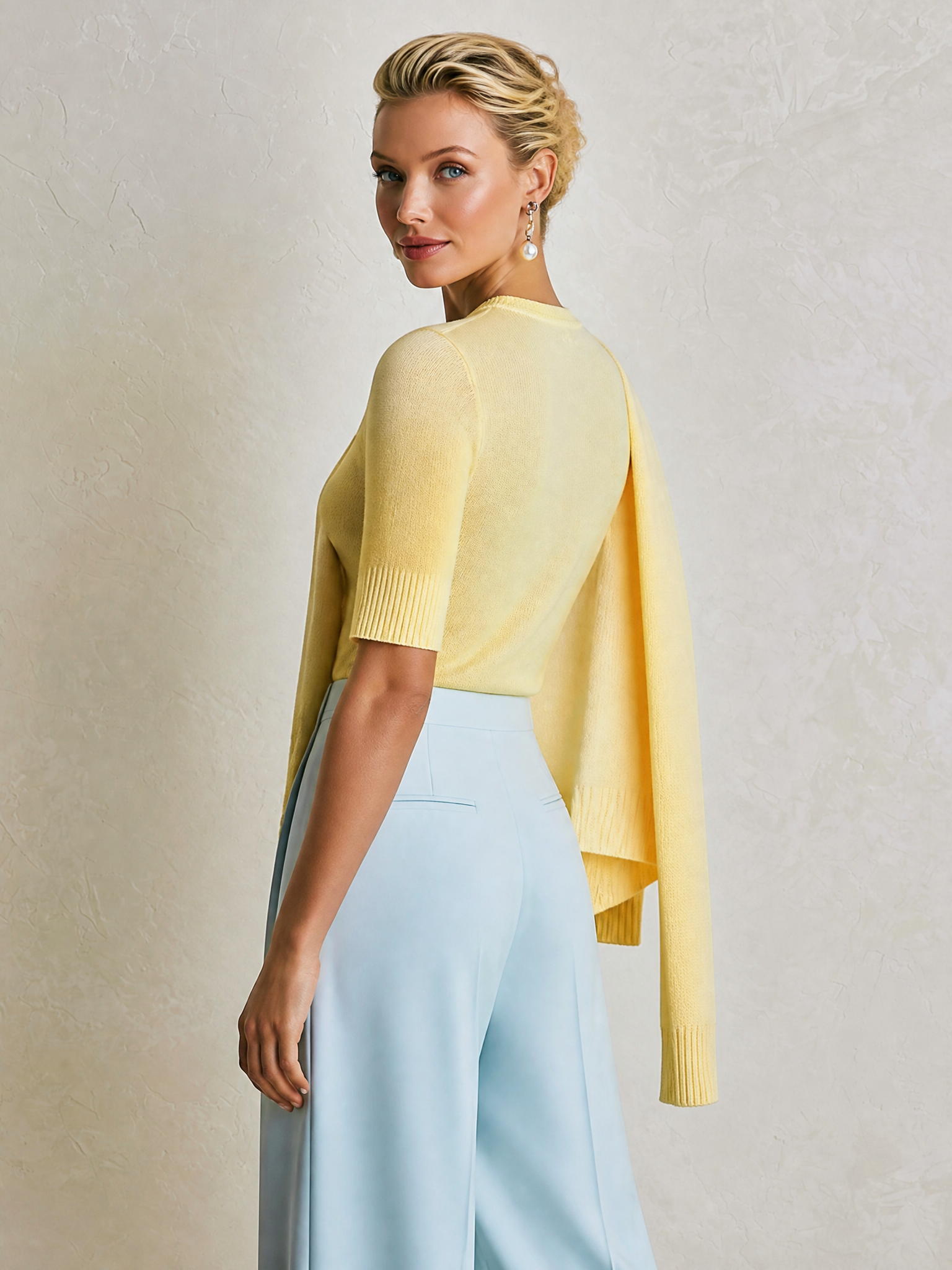 Elegant Knit Short‑Sleeve Top & Button‑Front Knit Cardigan Set