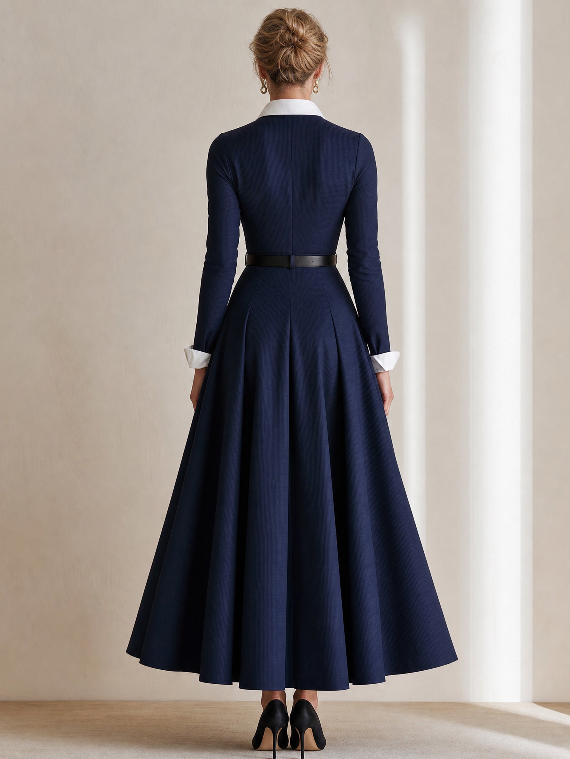 Work‑to‑Resort Wrap Office Maxi Dress With Belted