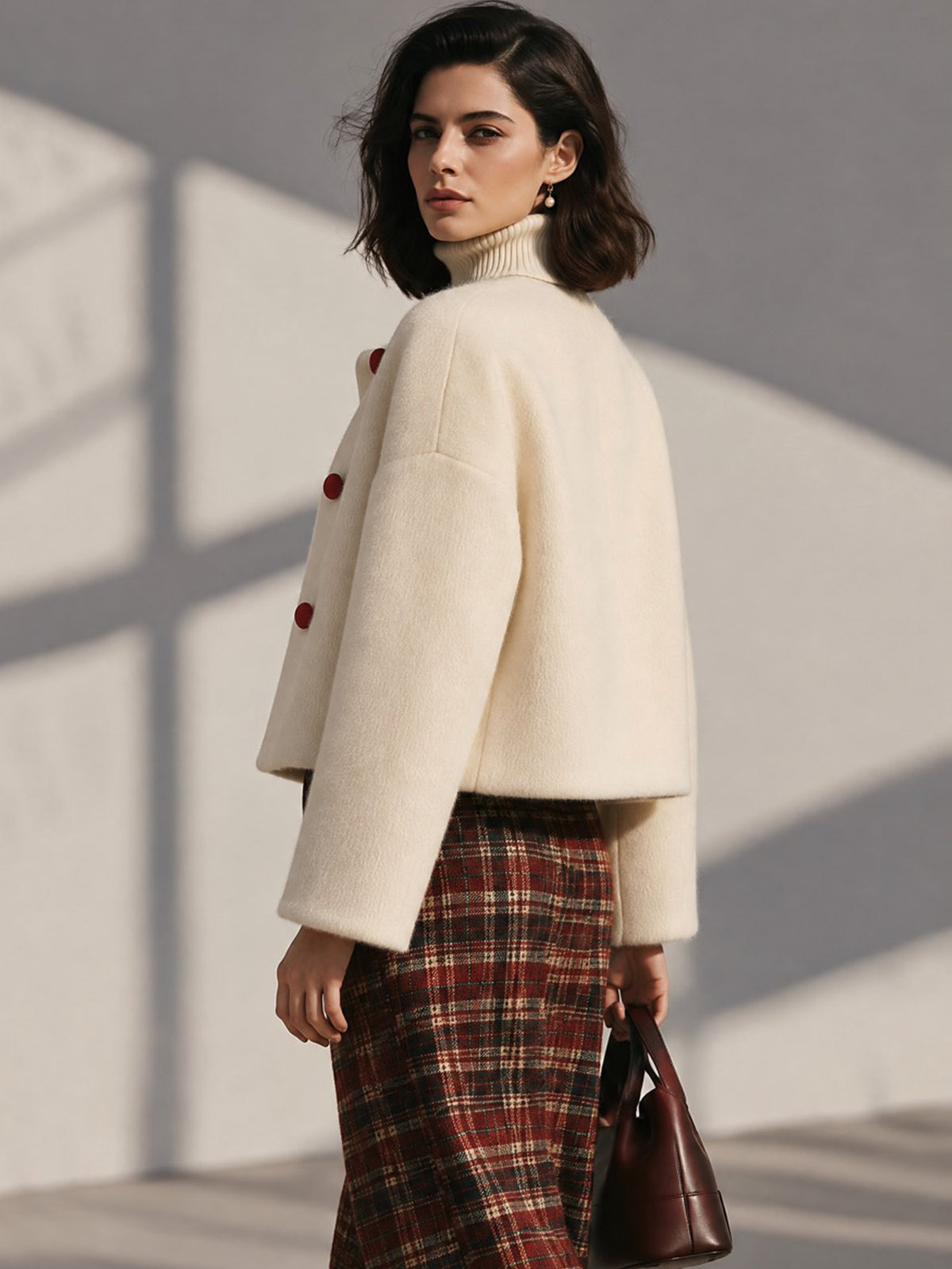 Elegant Wool Blend Jacket Outerwear
