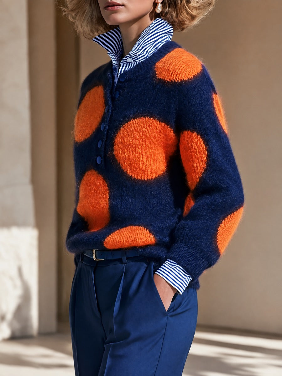 Fuzzy Polka Dot Mohair Sweater