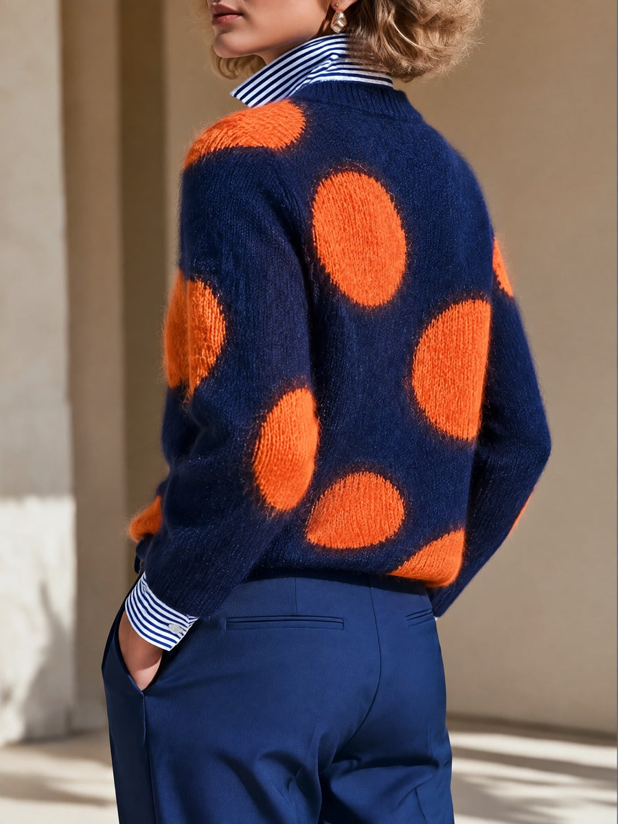 Fuzzy Polka Dot Mohair Sweater