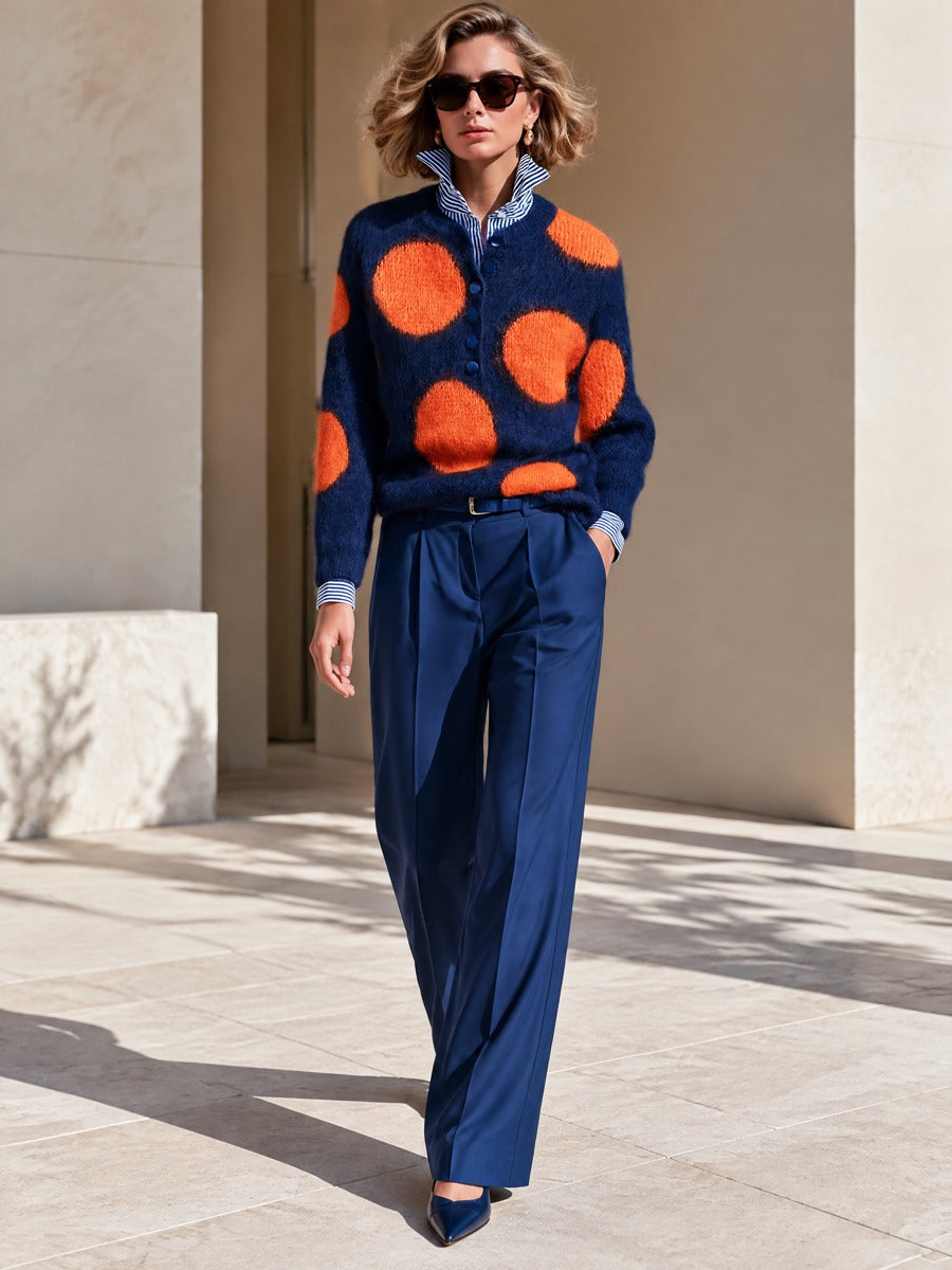Fuzzy Polka Dot Mohair Sweater