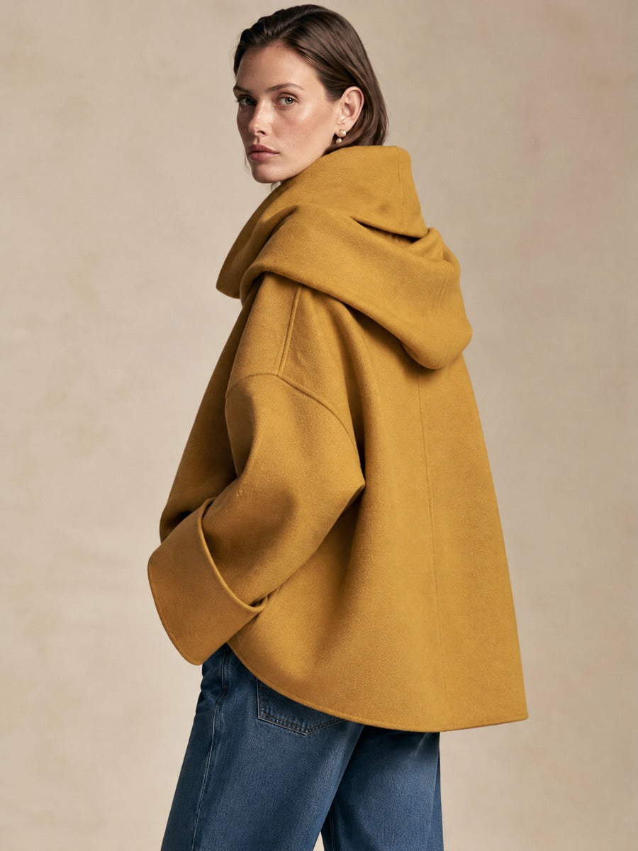 Mustard Wrap Collar Top