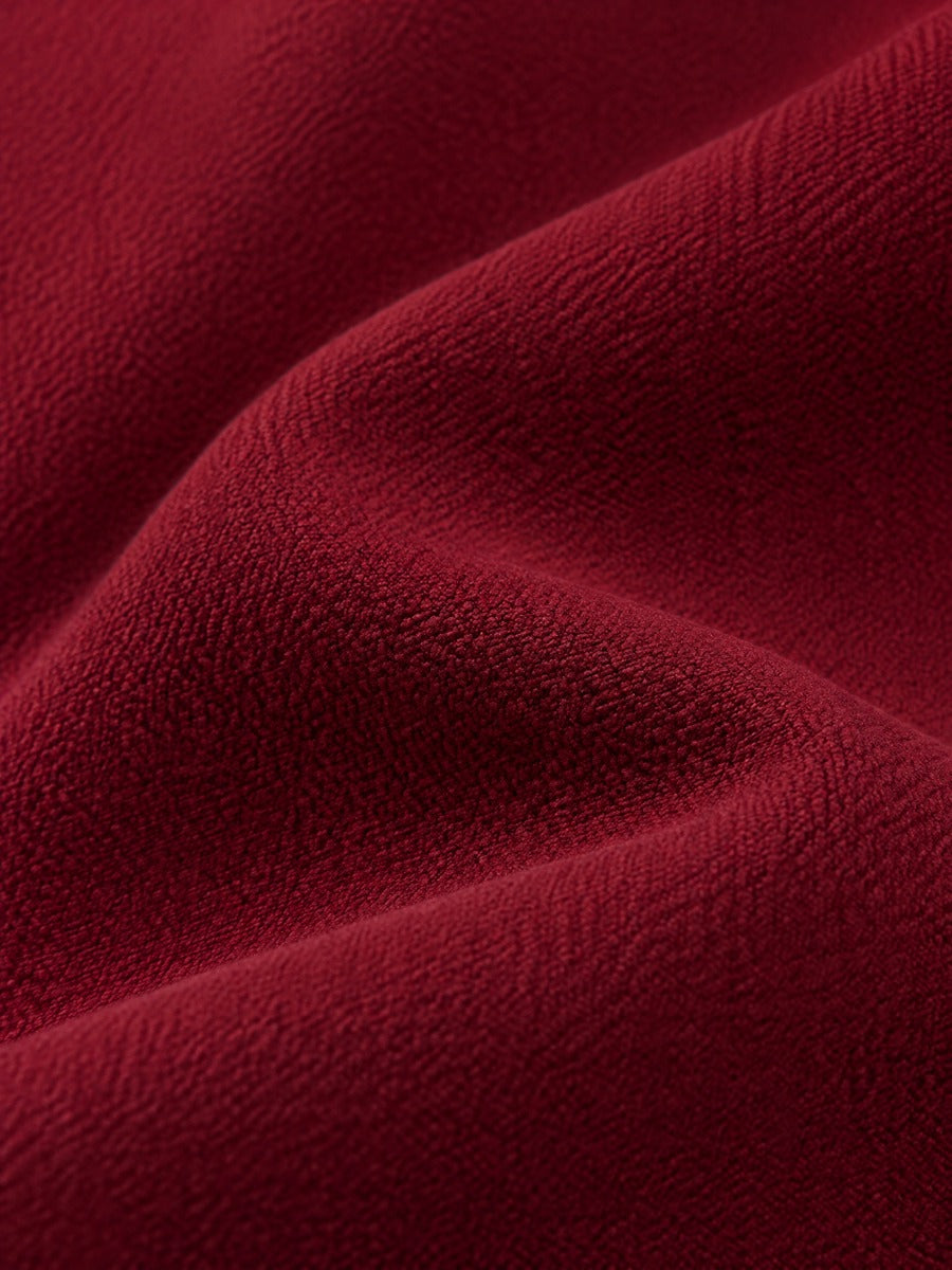 Burgundy Double Gold Button Padded Shoulder Cropped Jacket