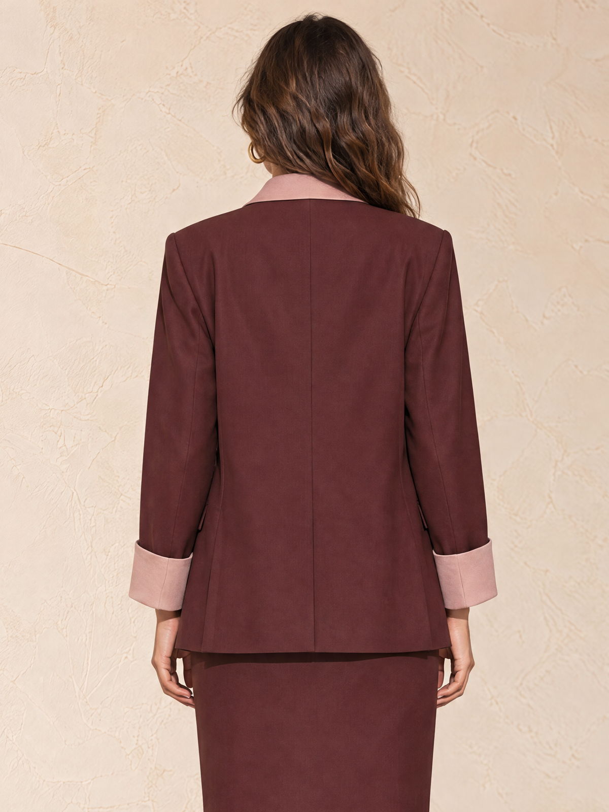 Plum Purple Pink Contrast Panel Blazer