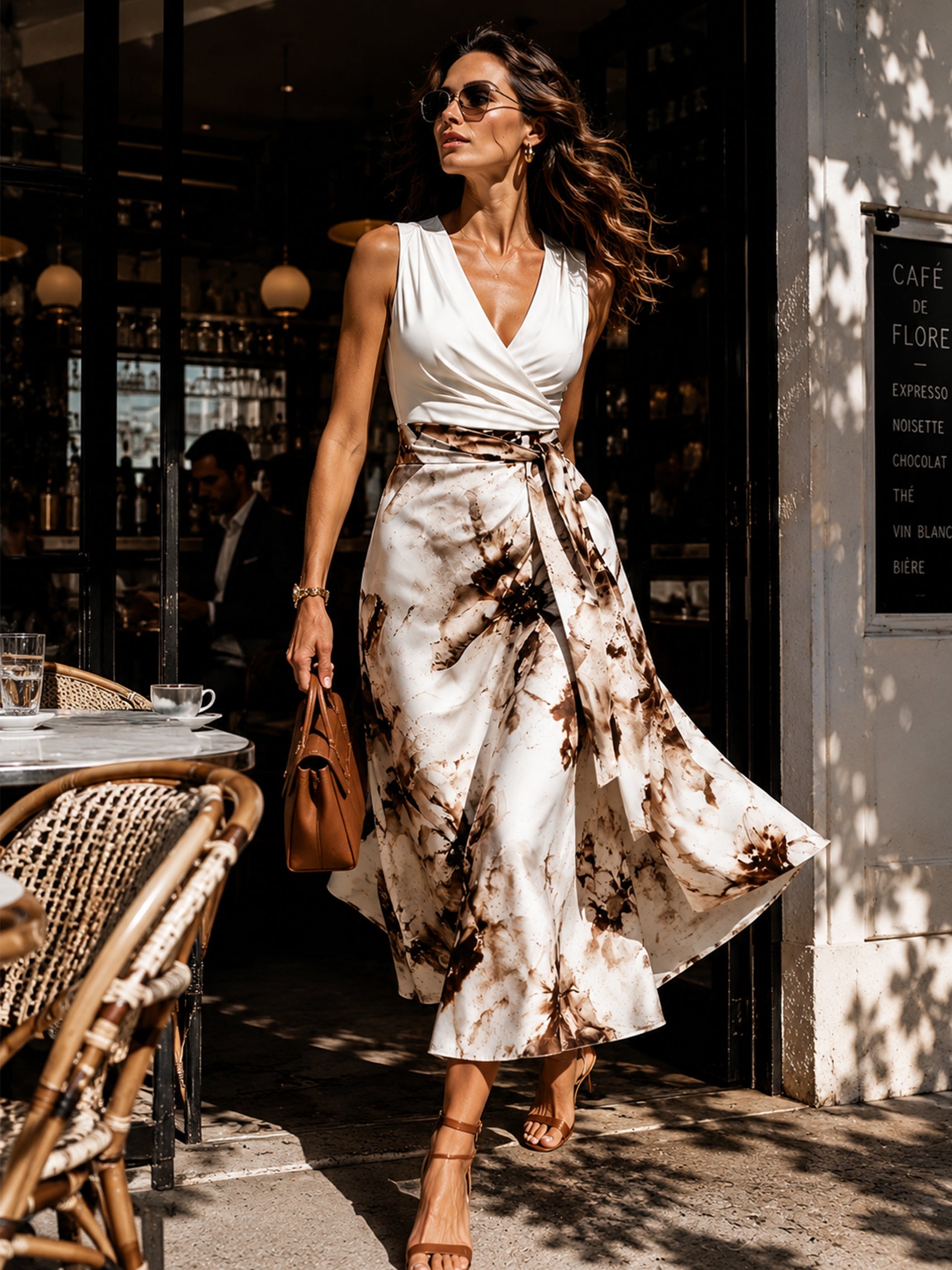 Liserie Elegant Sleeveless Floral Midi Dress