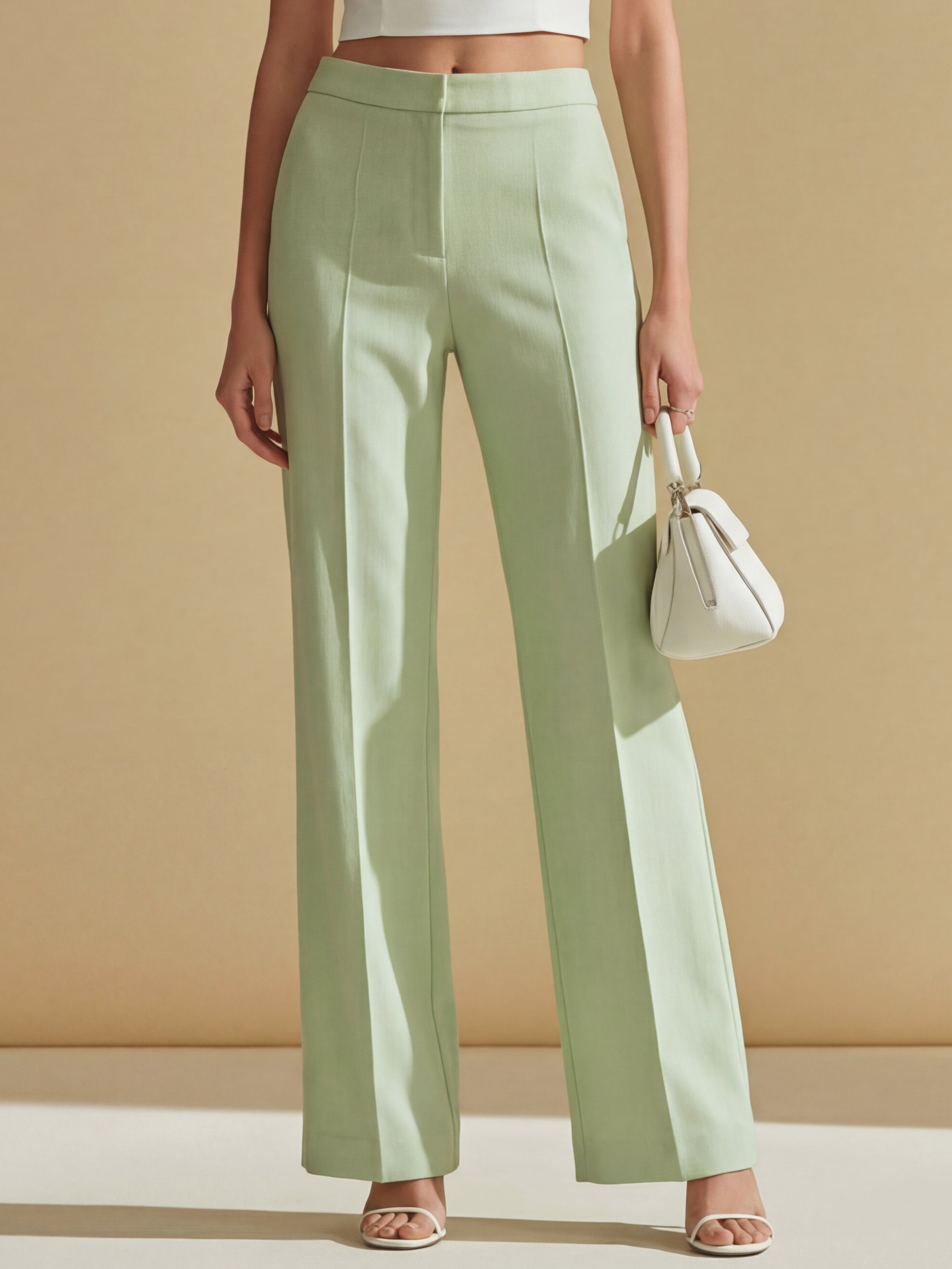 Liserie Mint Green Tailored Wide Leg Trousers