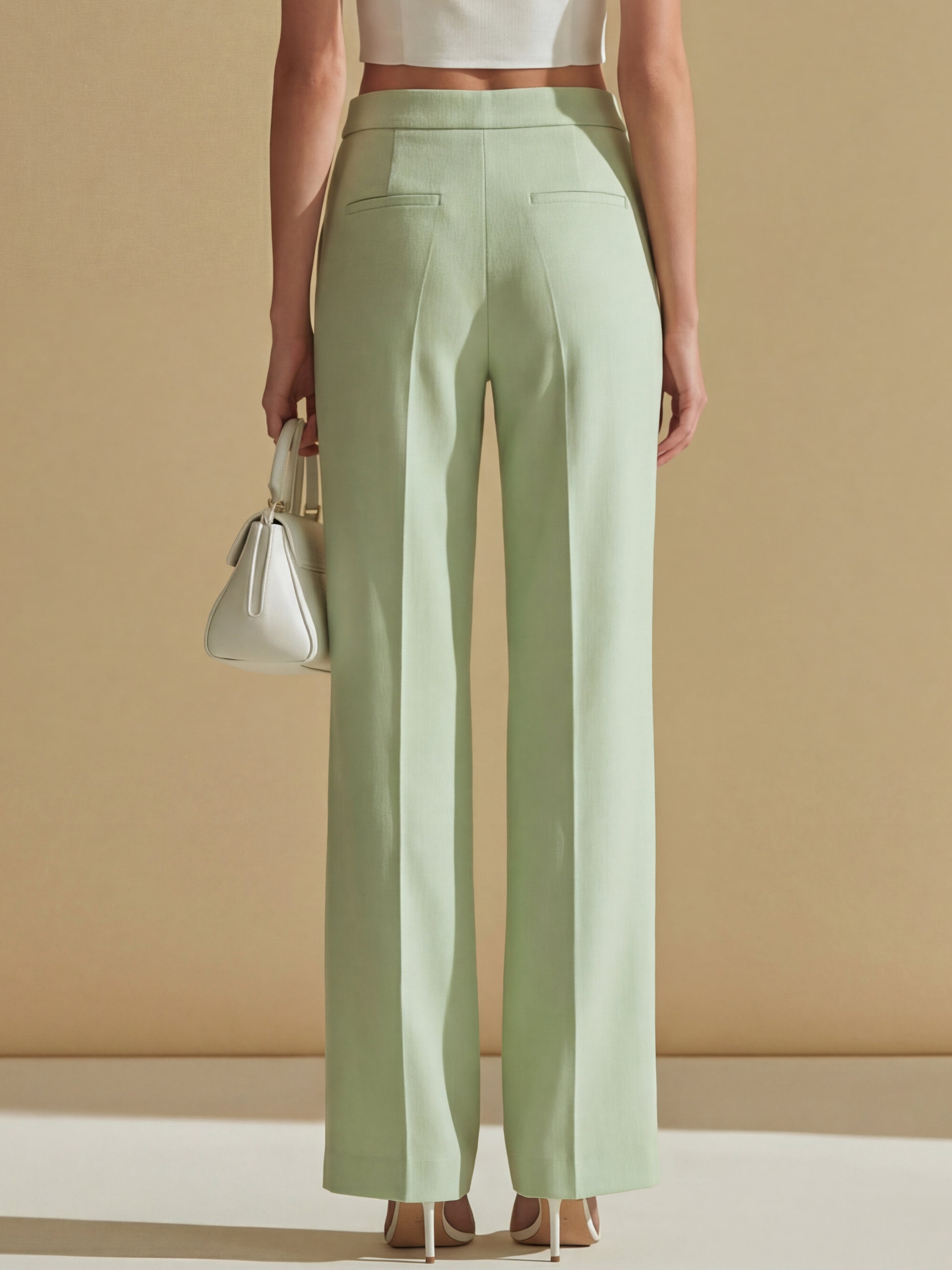 Liserie Mint Green Tailored Wide Leg Trousers