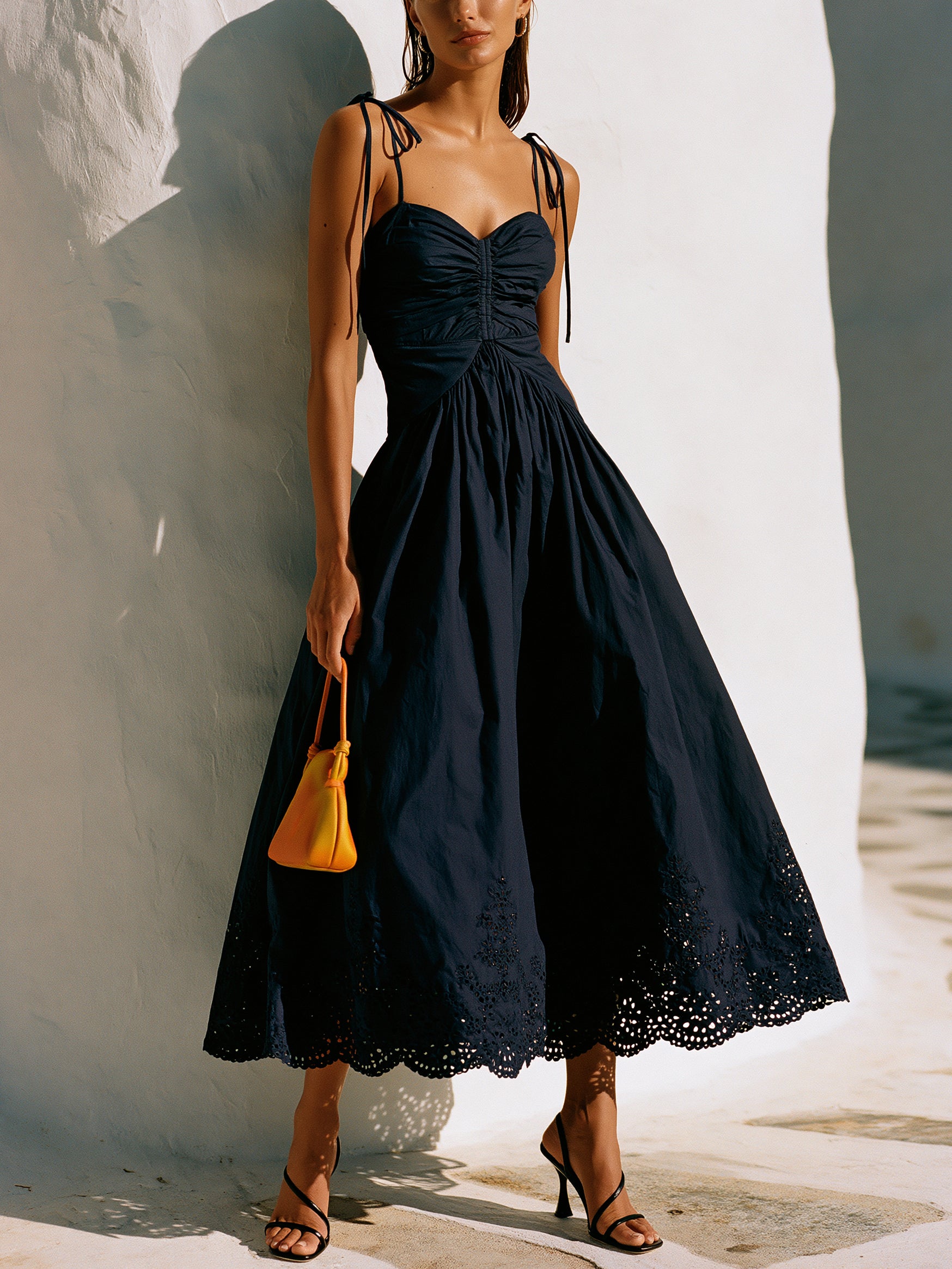Liserie Mediterranean Midnight Broderie Anglaise Midi Dress
