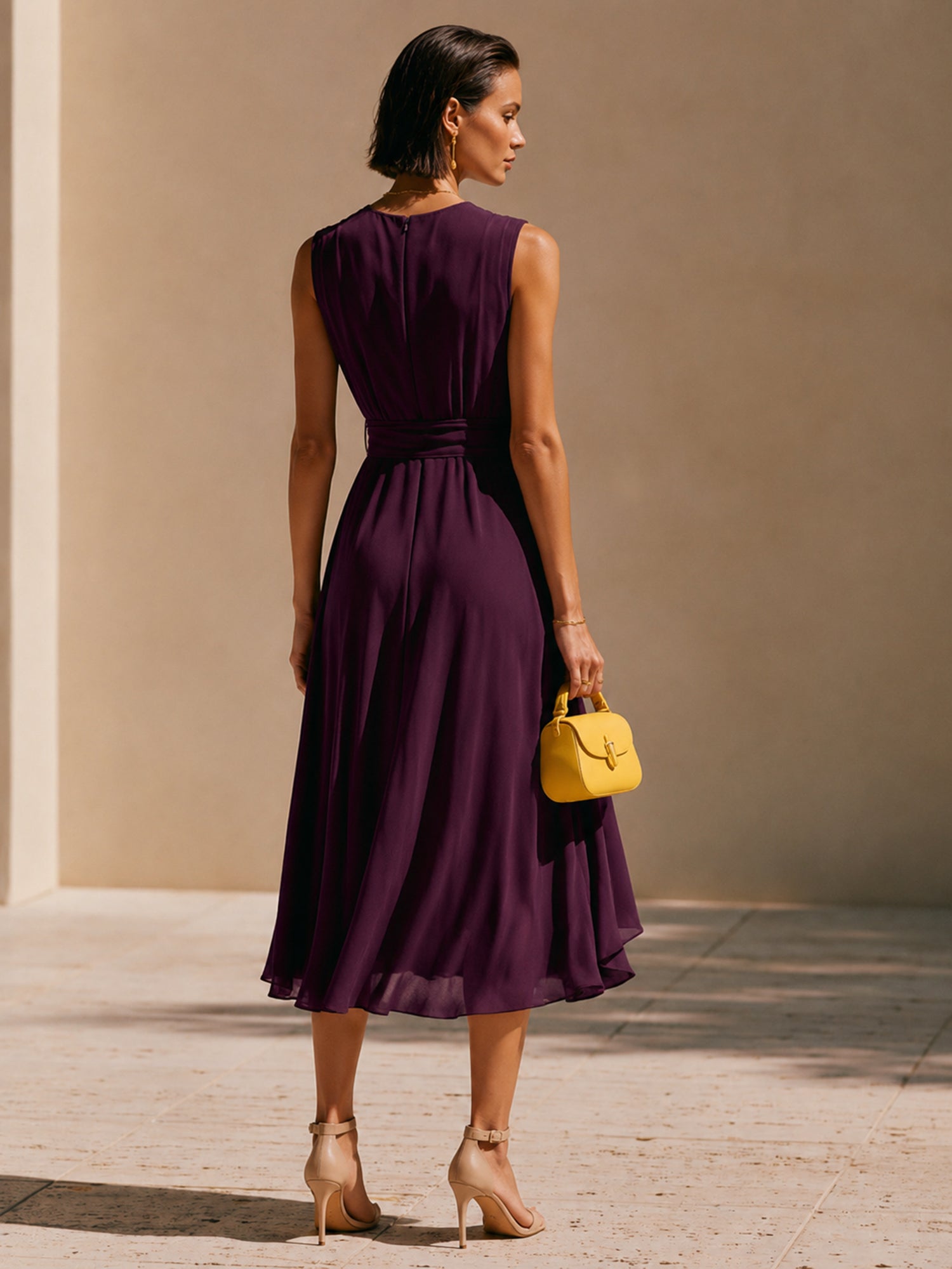 Liserie Midnight Plum Draped Dress