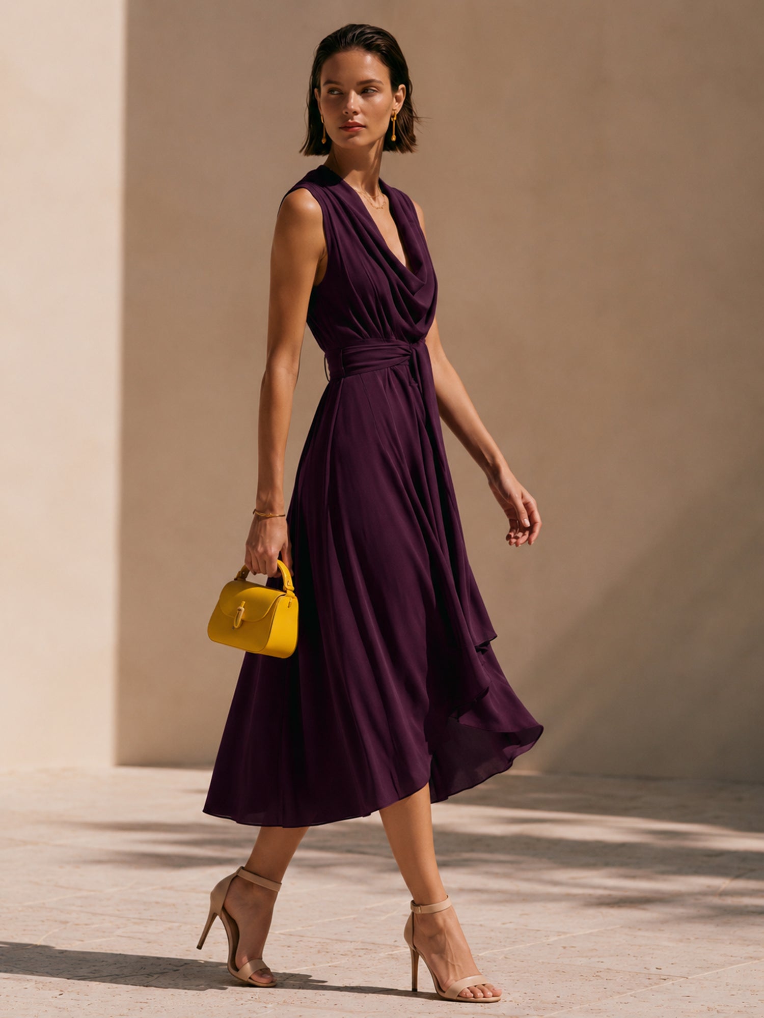 Liserie Midnight Plum Draped Dress