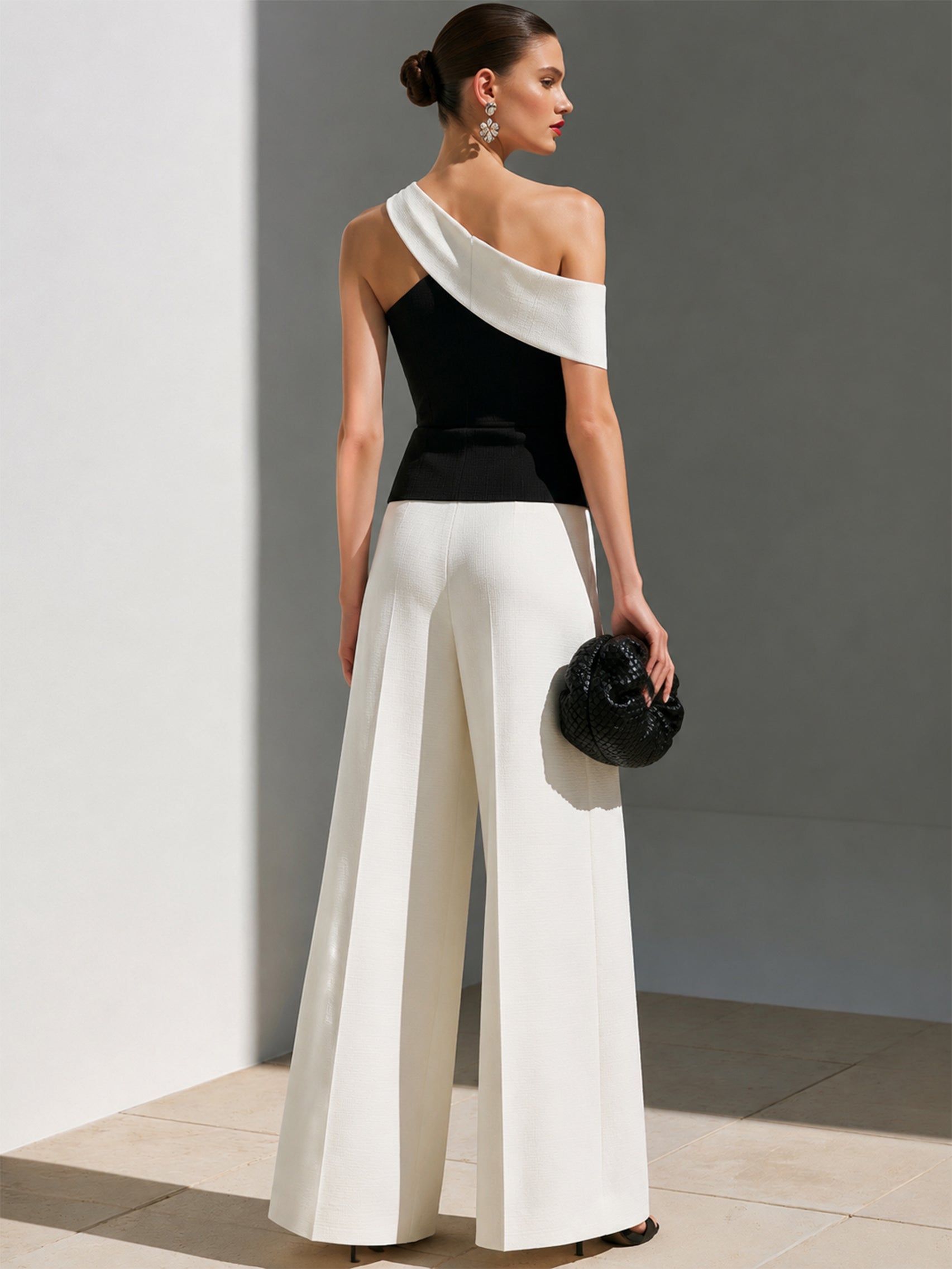Liserie Asymmetric One Shoulder Wide Leg Jumpsuit