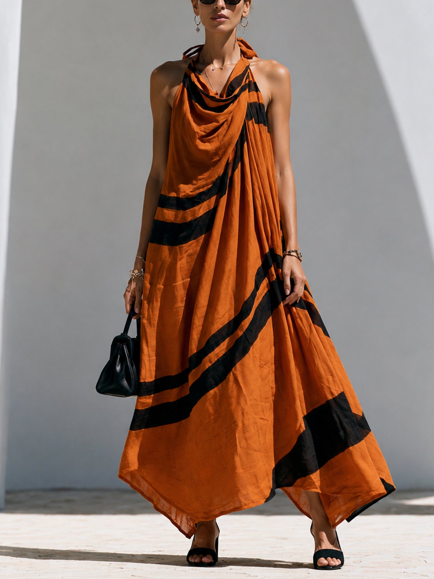 Liserie Solara Printed Halter Maxi Dress