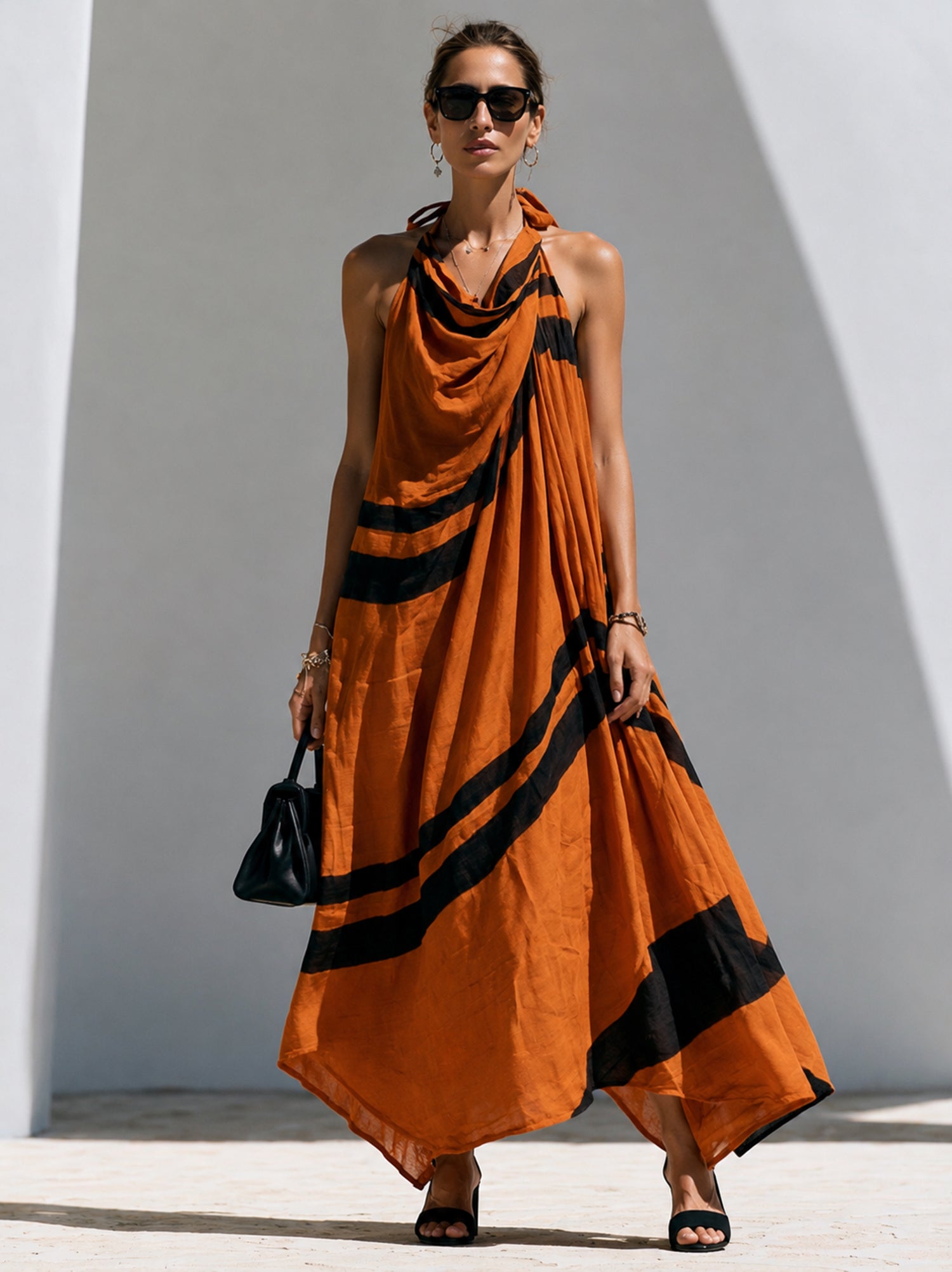 Liserie Solara Printed Halter Maxi Dress