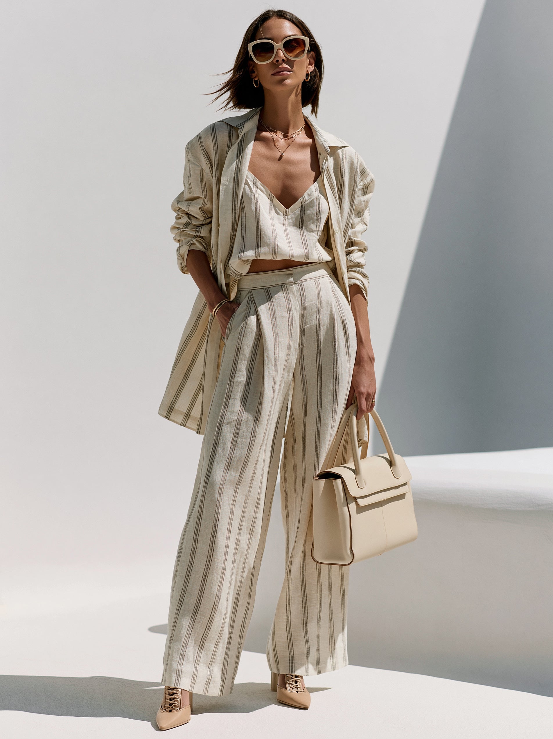 Ethereal Stripe Three-Piece Set