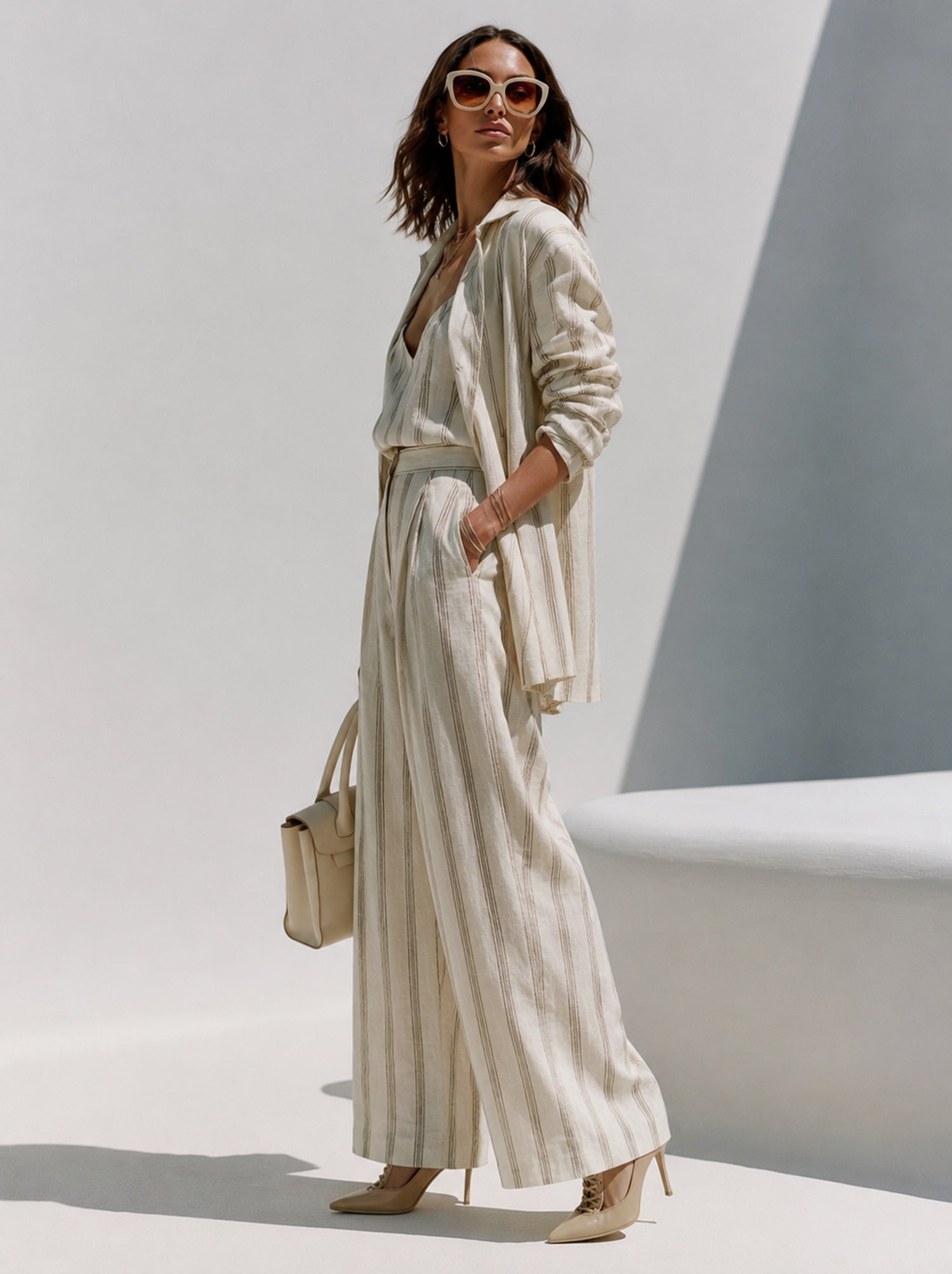 Ethereal Stripe Three-Piece Set
