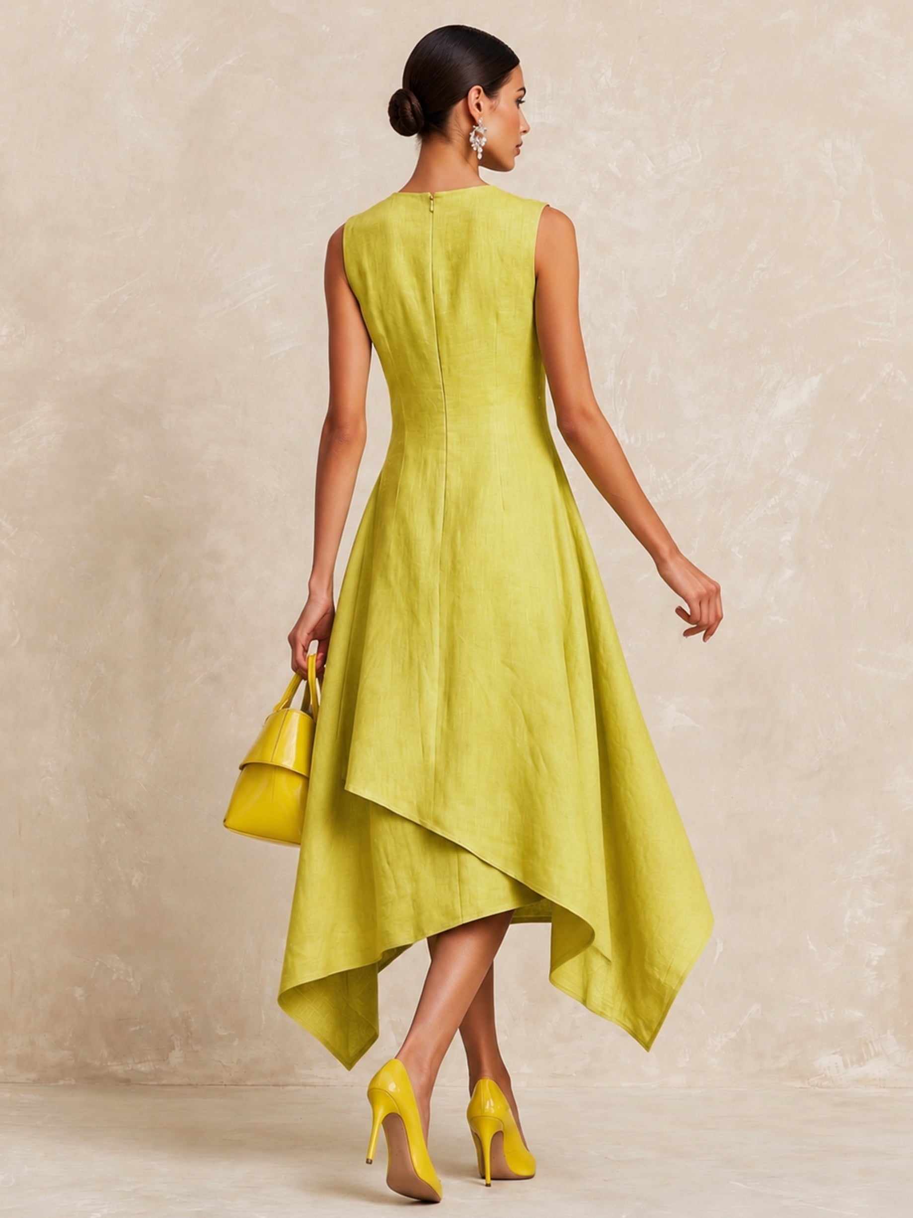 Liserie Elegant Asymmetric Midi Dress