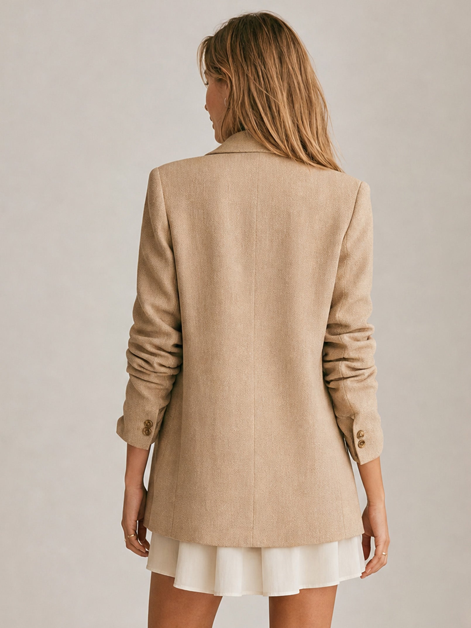 Elegant  Sophisticated Khaki Suit Jacket