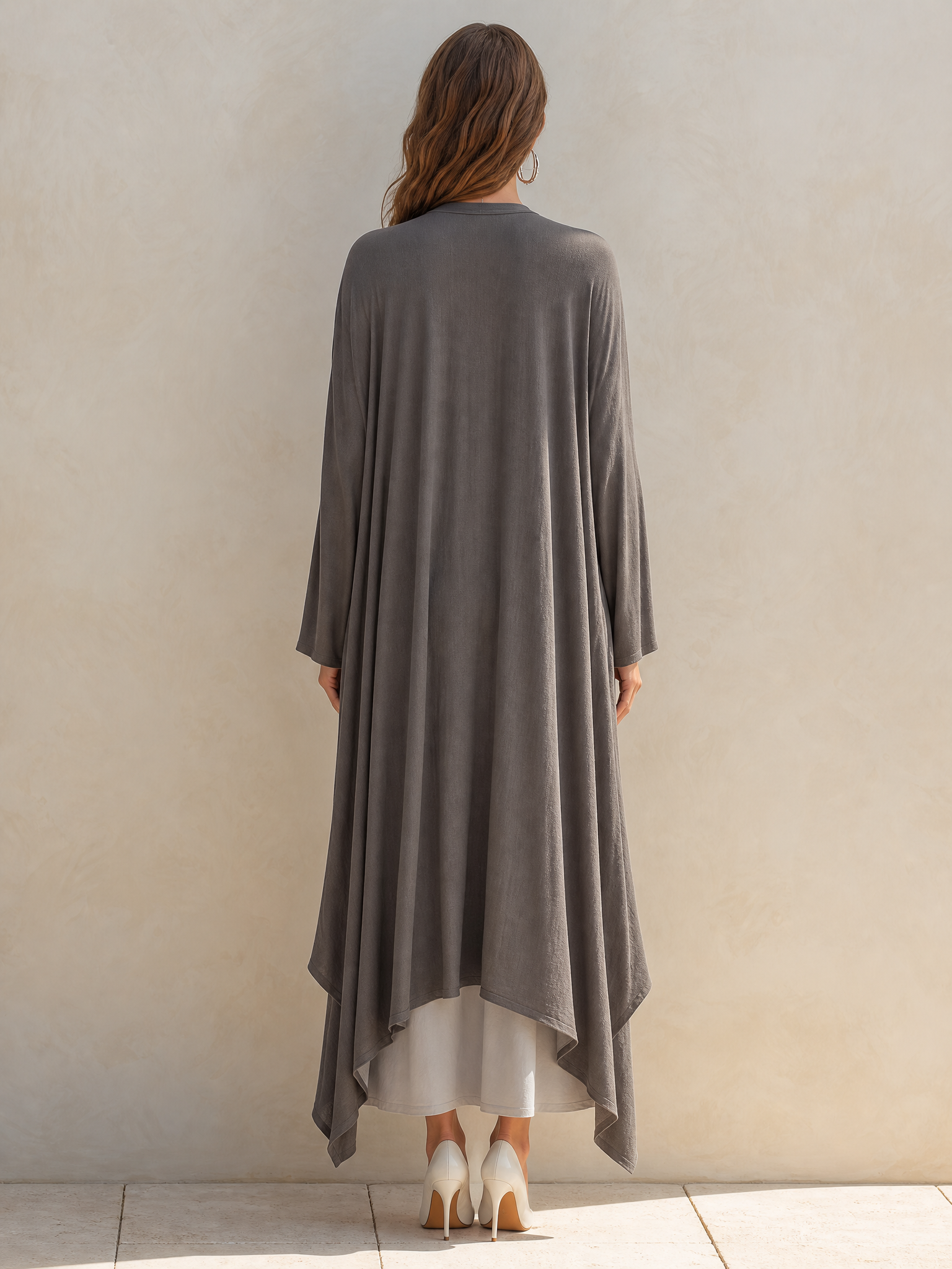 Elegant Soft And Cozy Grey Shawl Set