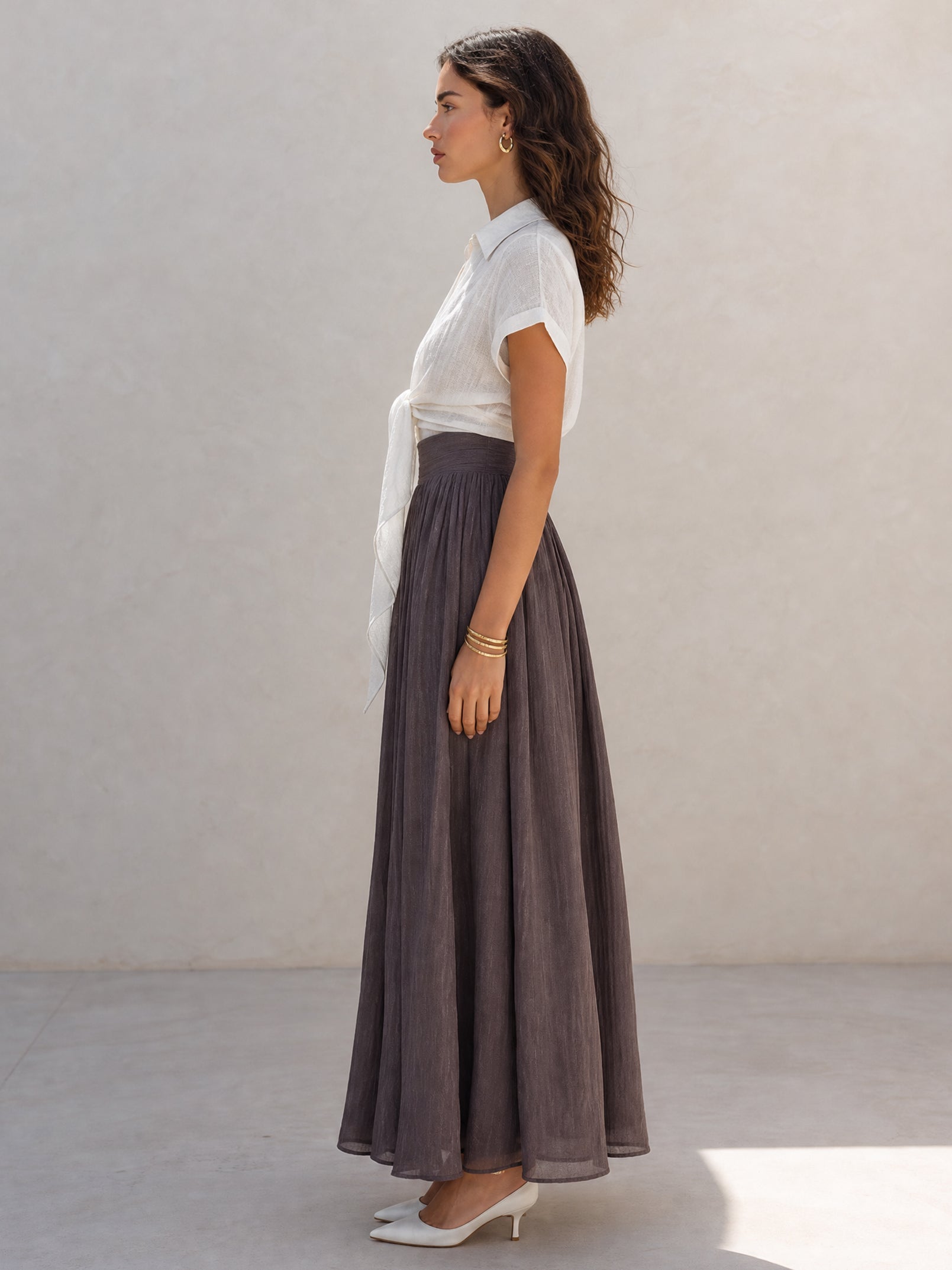Elegant Linen Shirt Dress Set