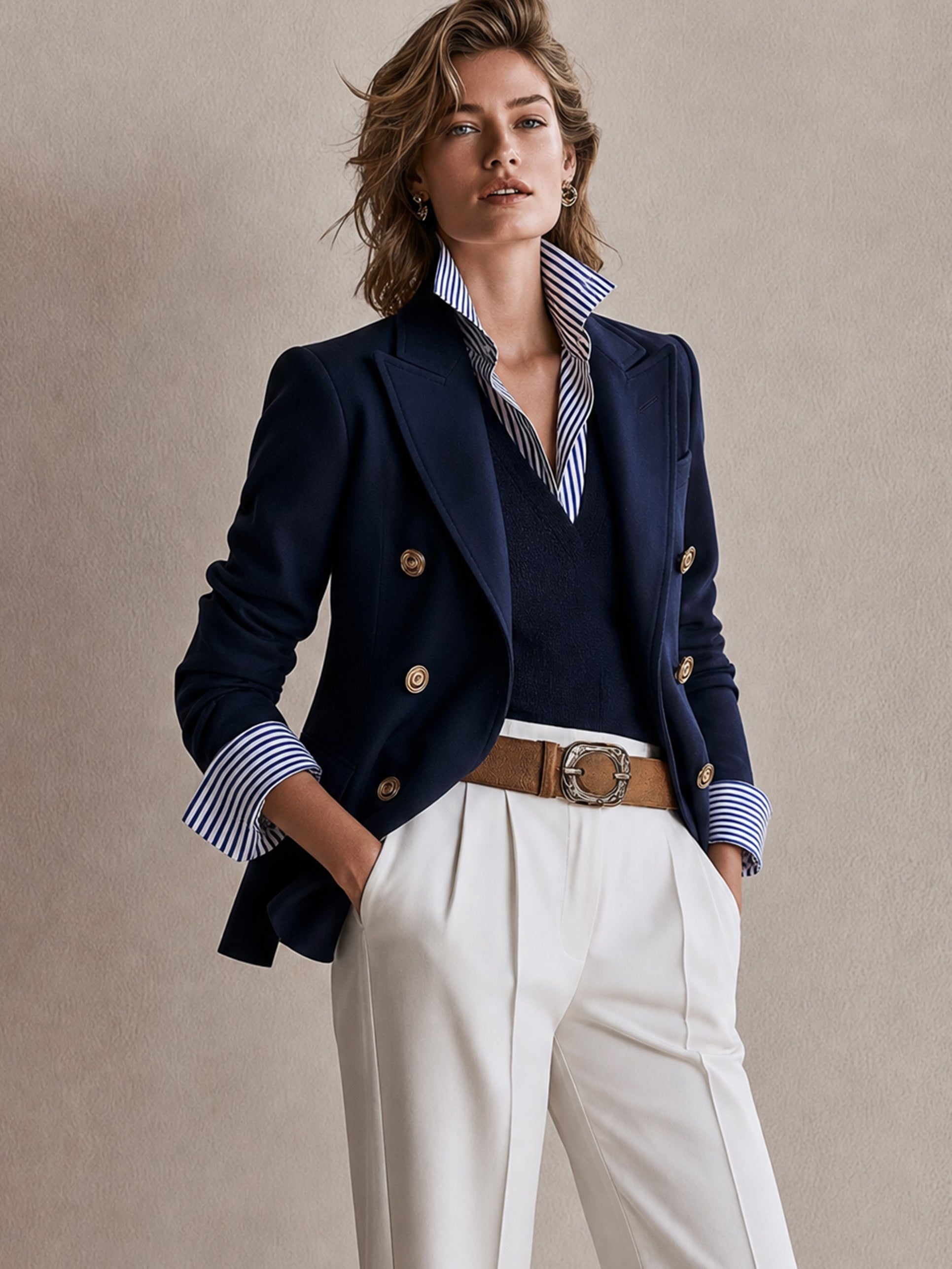Tailored Double‑Breasted Blazer Outerwear