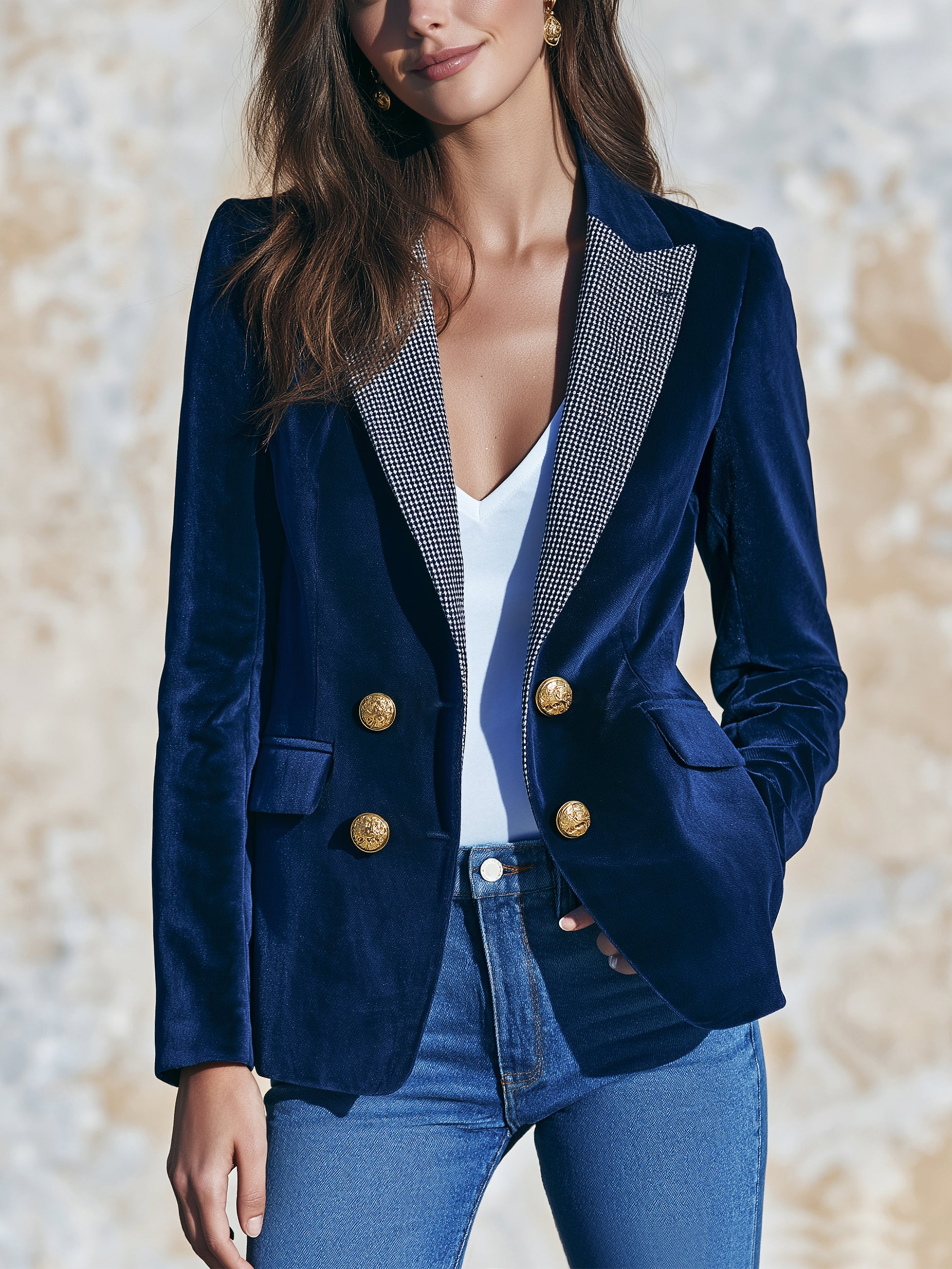 Velvet Tailored Blazer Vintage Jacket