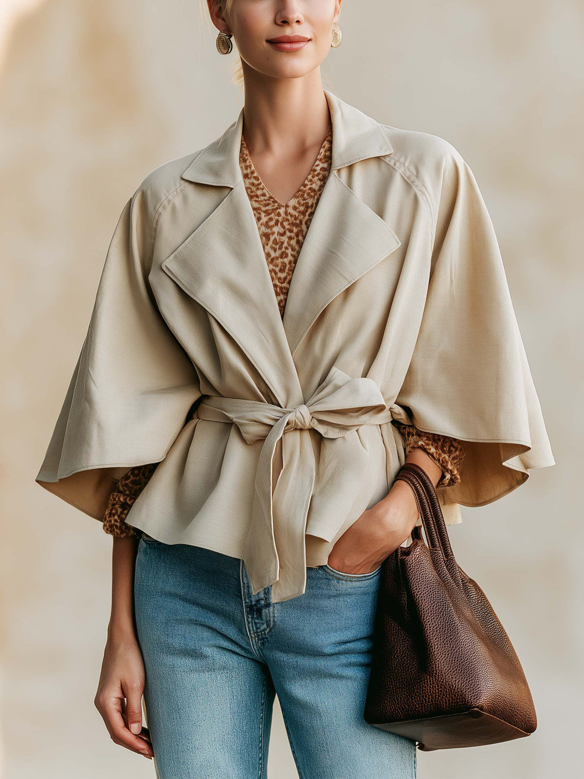 Cape‑Style Trench Jacket Outerwear