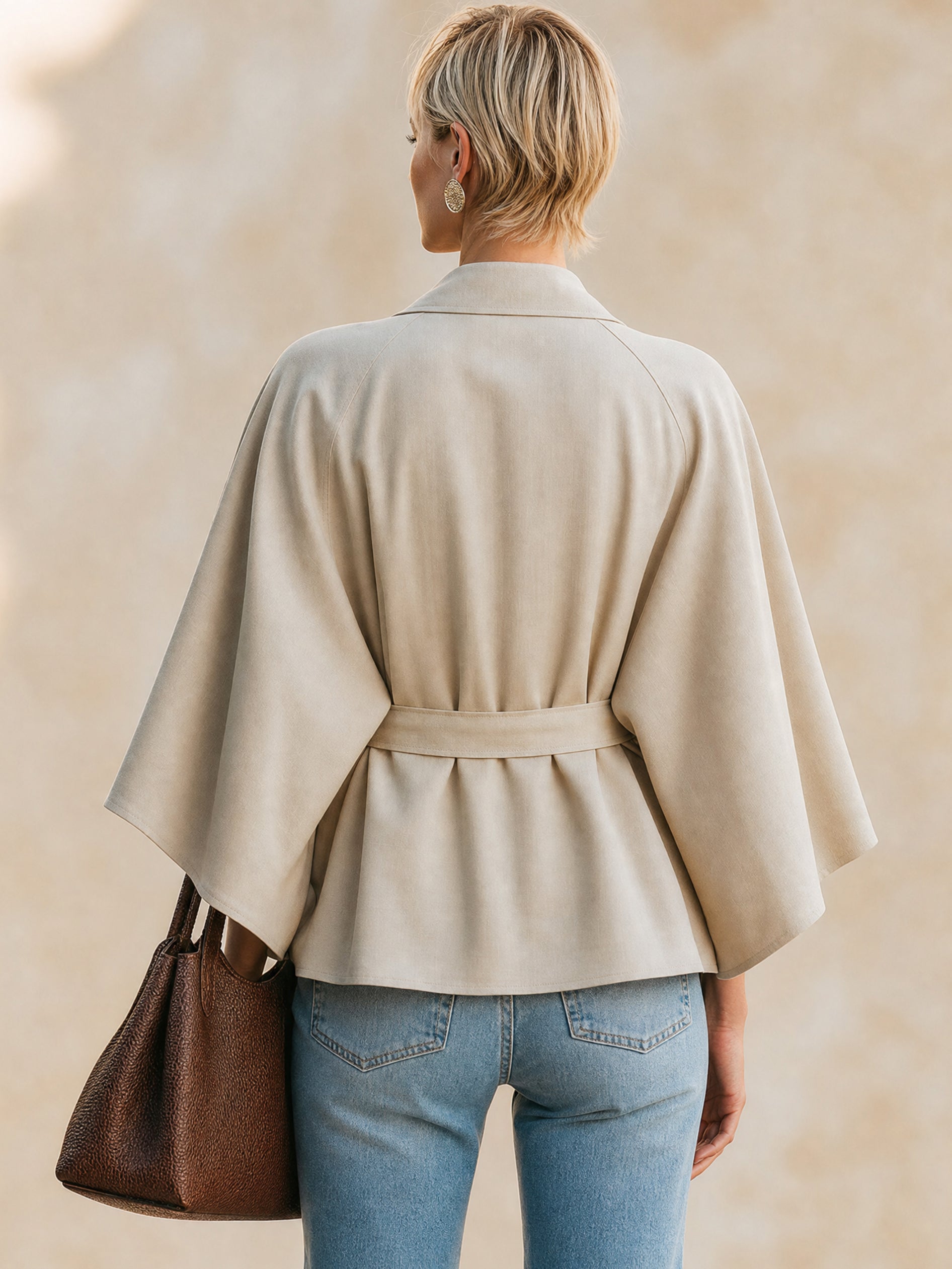 Cape‑Style Trench Jacket Outerwear