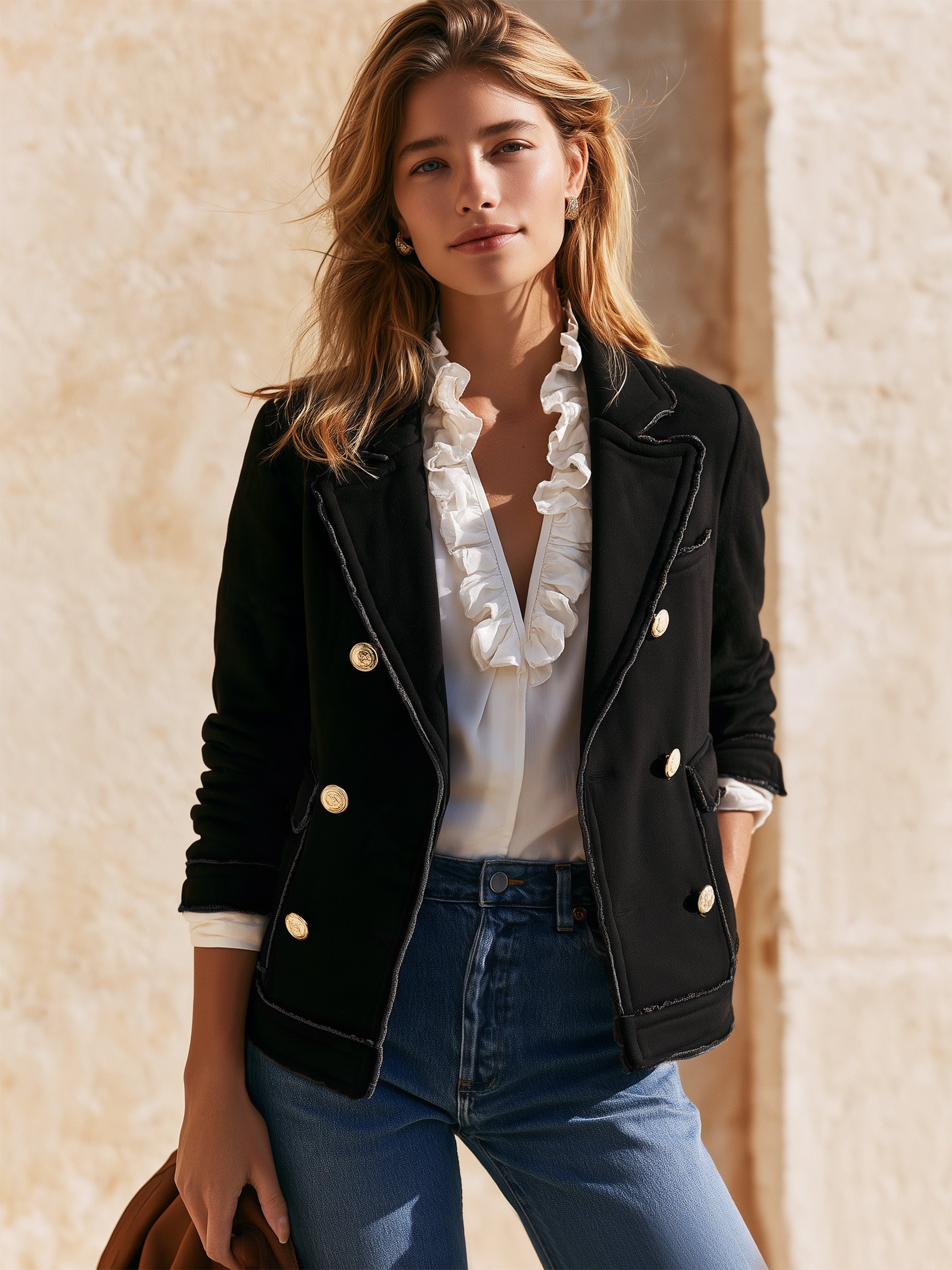 French Blazer Soft Tailoring Jacket Outerwear