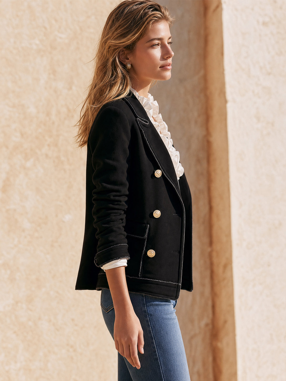 French Blazer Soft Tailoring Jacket Outerwear