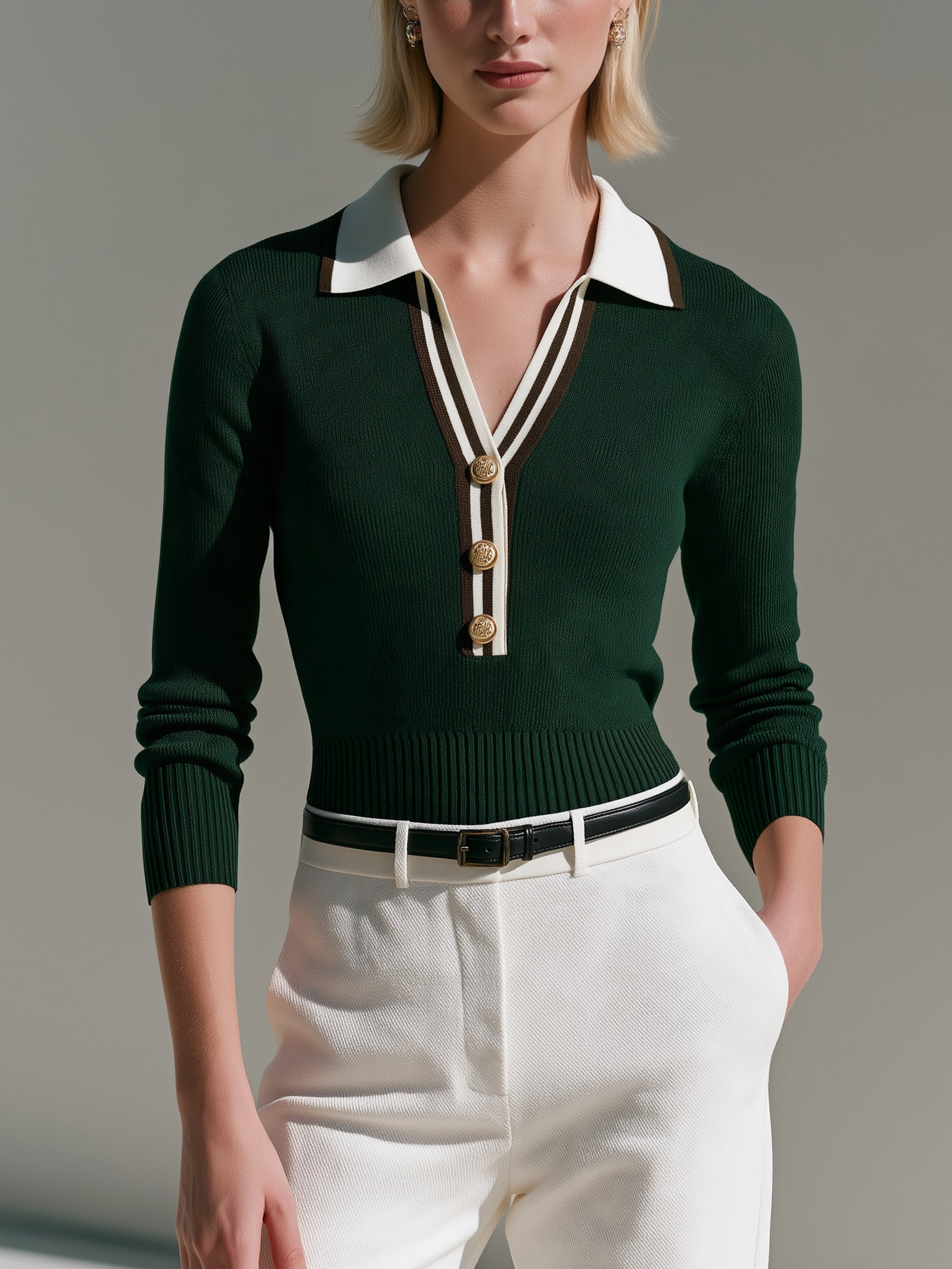 Contrast Trim Knit Sweater