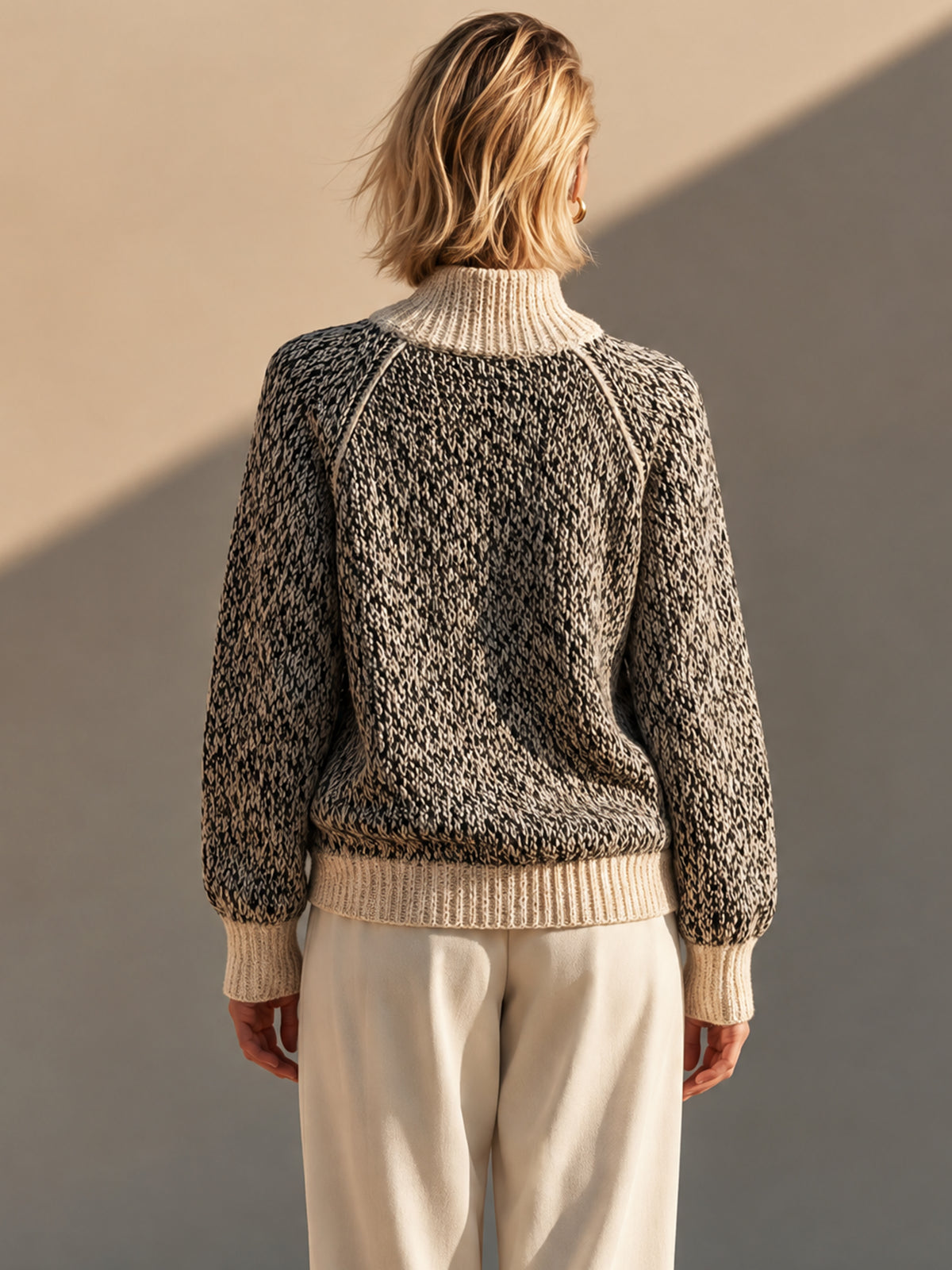 Marled Yarn Turtleneck Sweater Knitwear