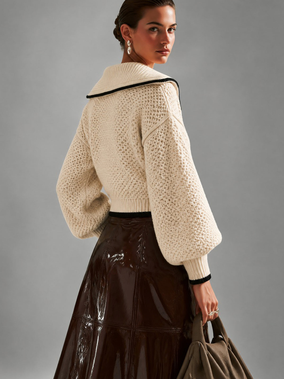 Elegant Half-Zip Chunky Knit Sweater