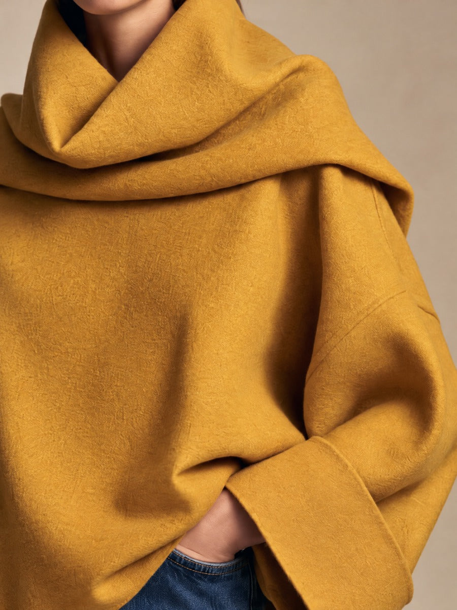 Mustard Wrap Collar Top