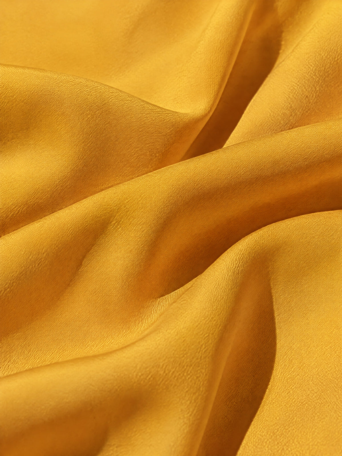 Mustard Yellow Satin Balloon Sleeve Blouse