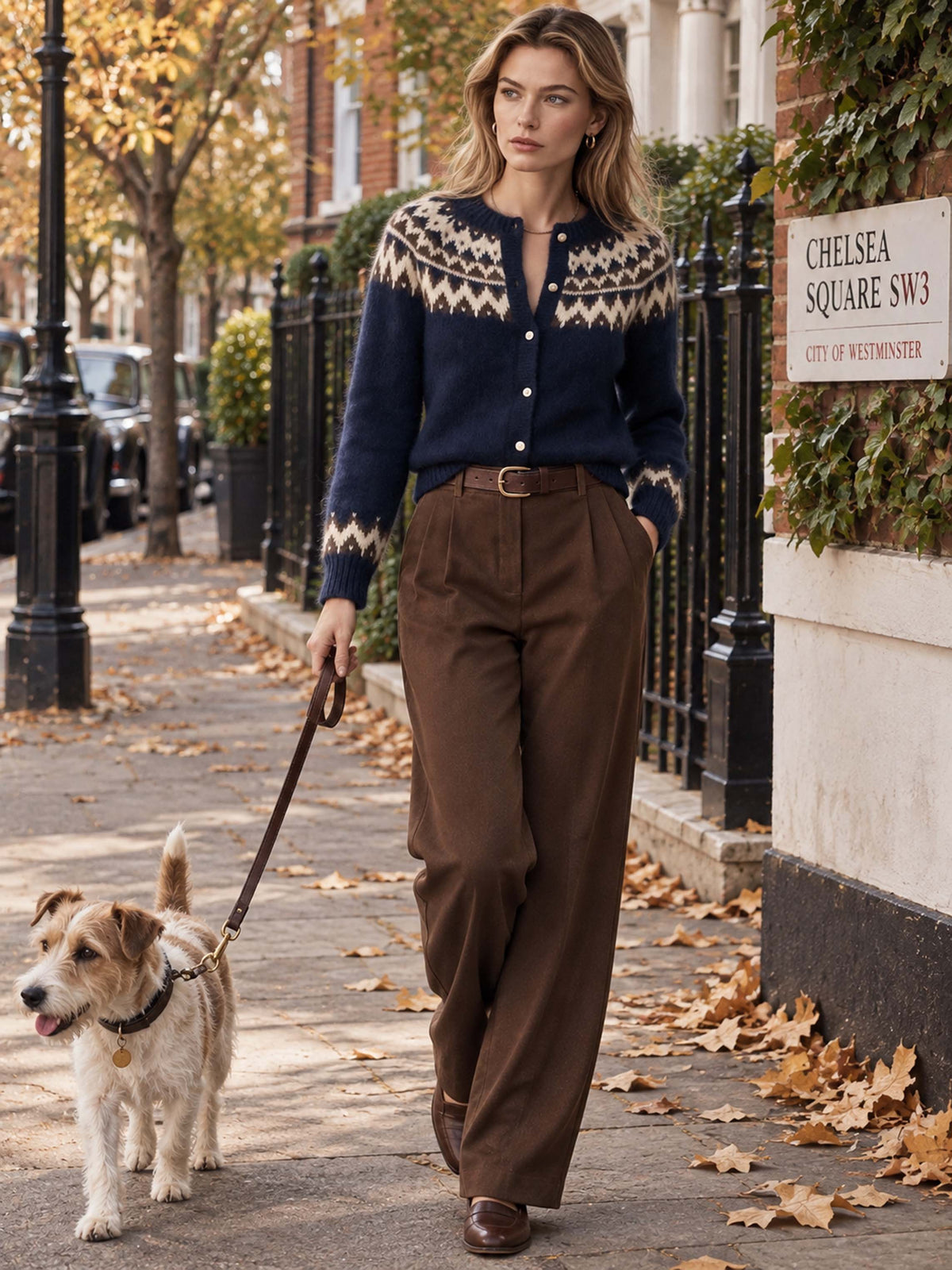 Fair Isle Jacquard Wool Knit Cardigan