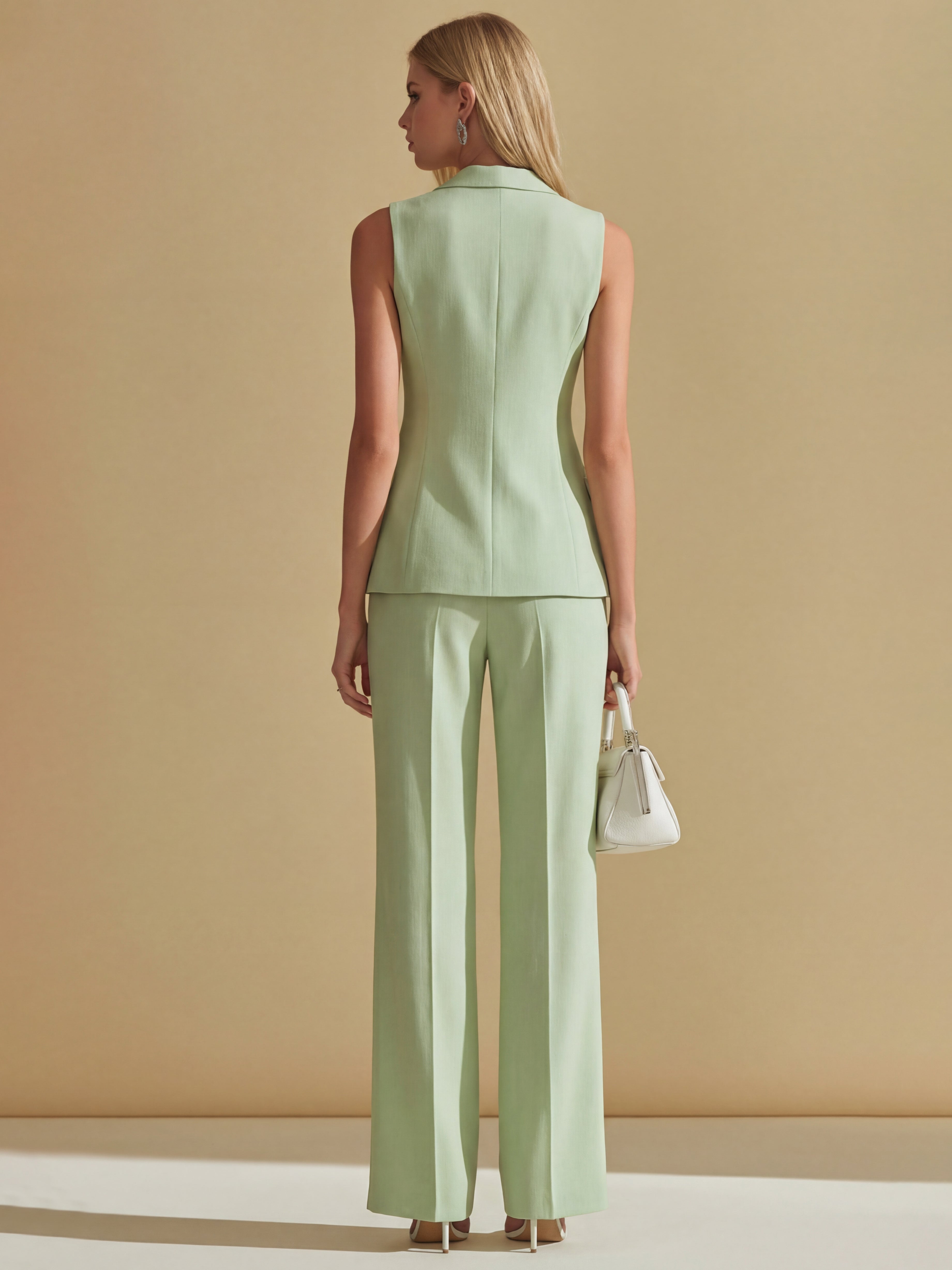 Liserie Mint Green Tailored Wide Leg Trousers