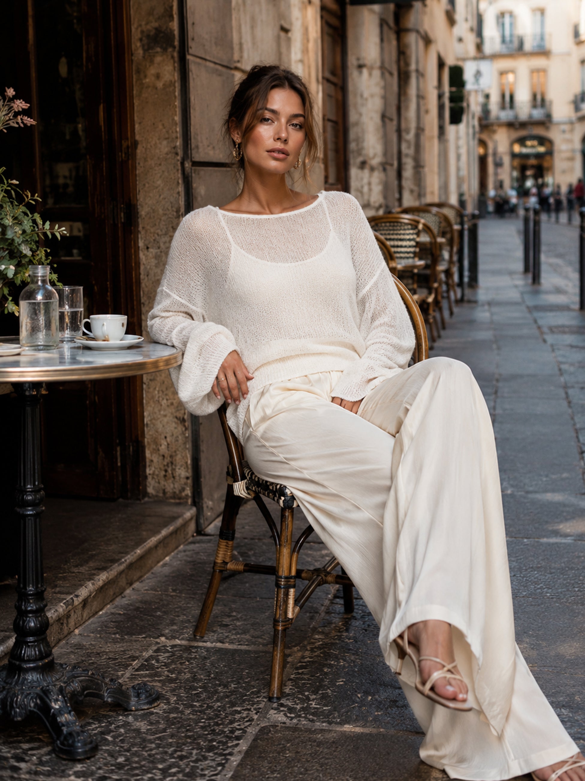 Elegant Long Sleeve Knit Oversized Sweater Early Autumn
