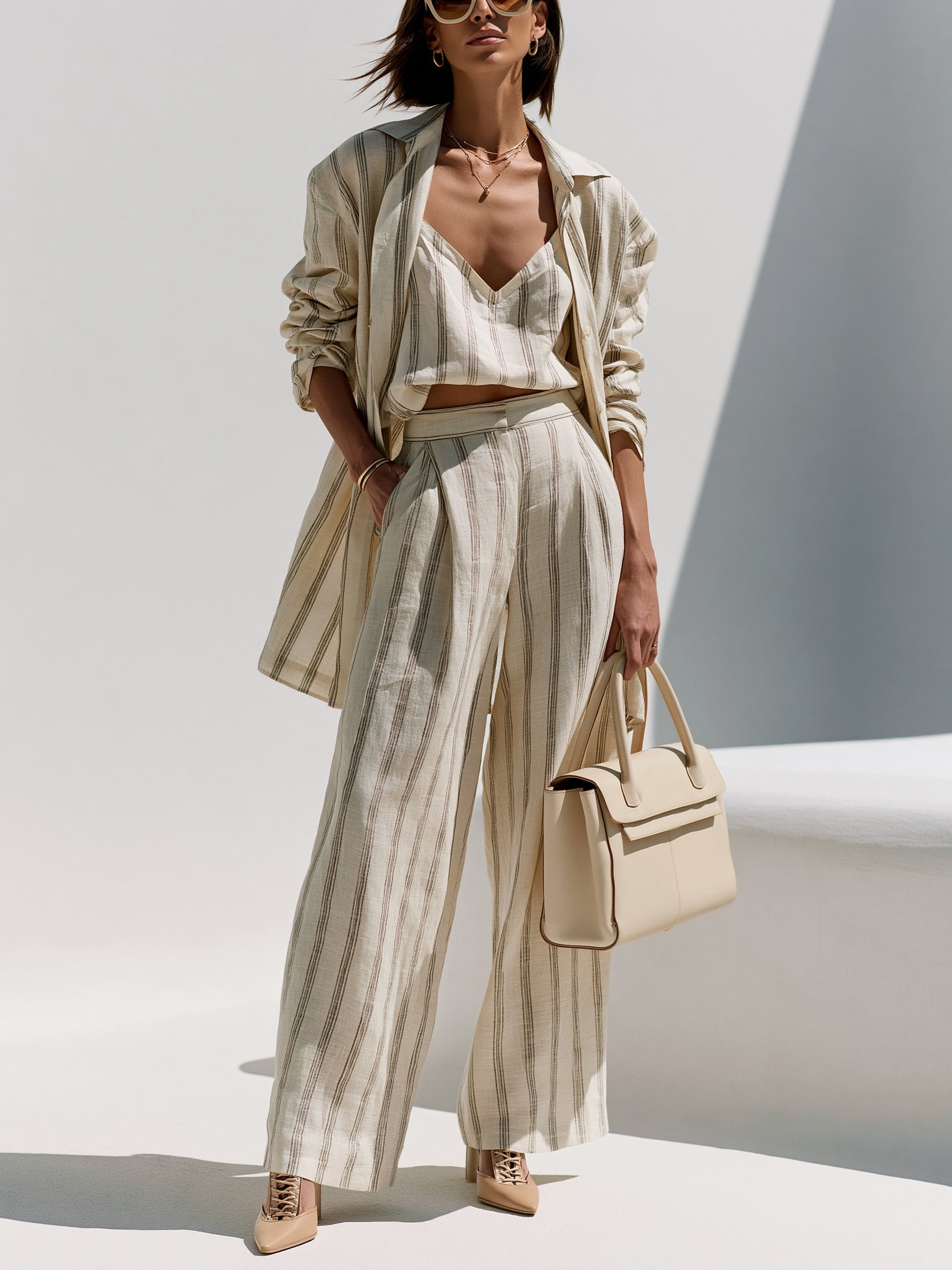 Ethereal Stripe Three-Piece Set